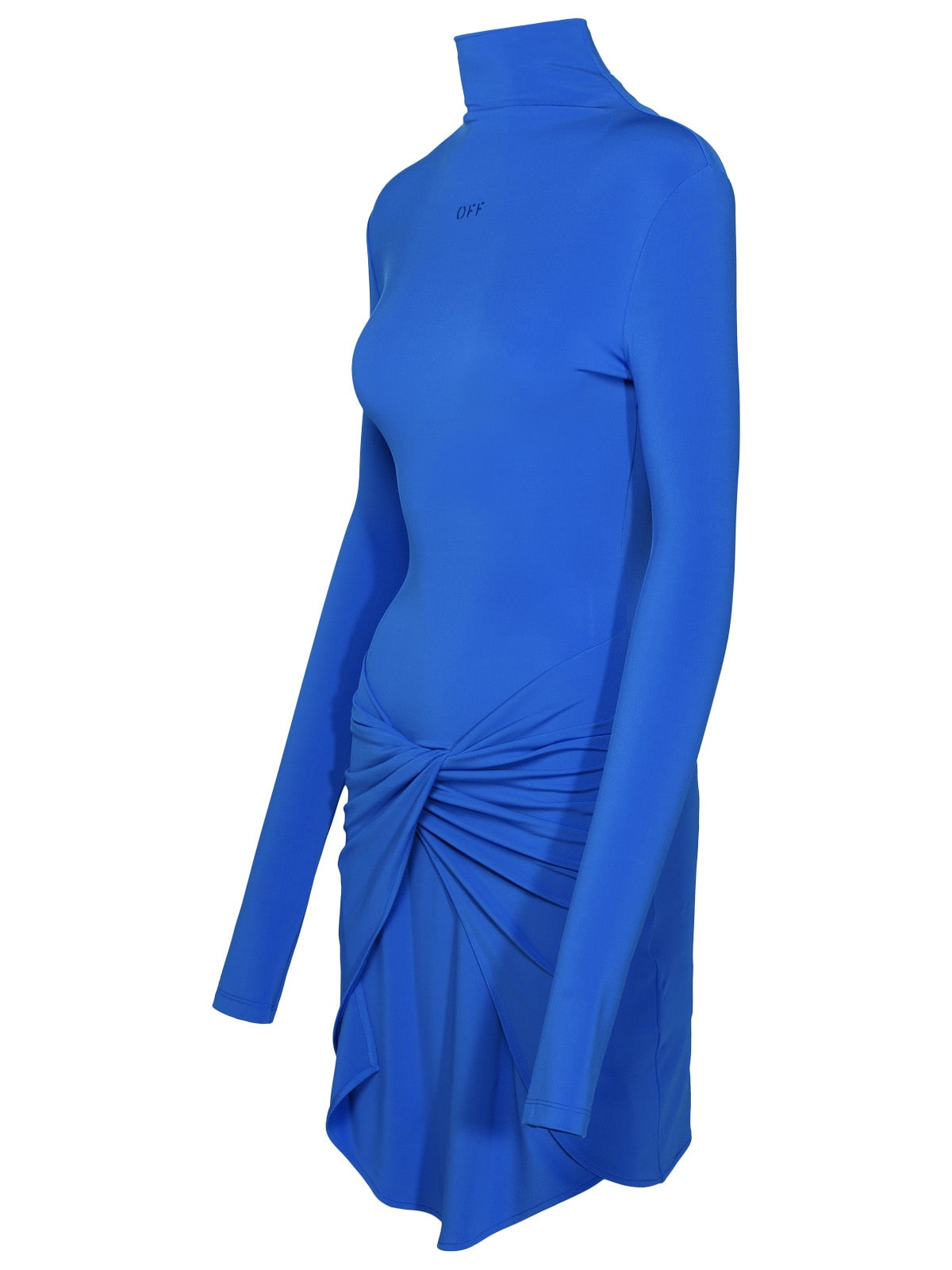 Shop Off-white Twist Blue Viscose Dress