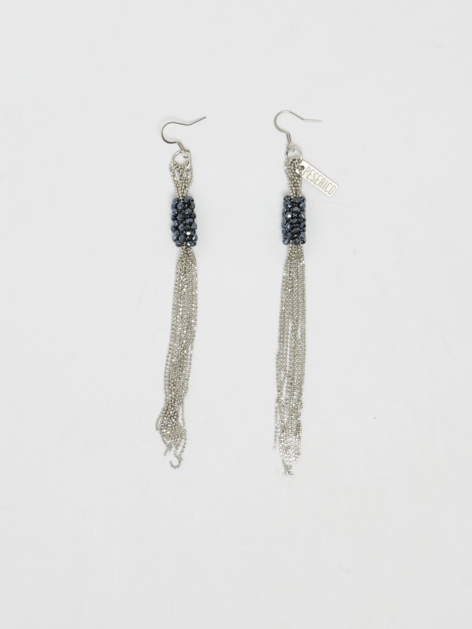 Peserico Fabric Earrings In Argento-nero