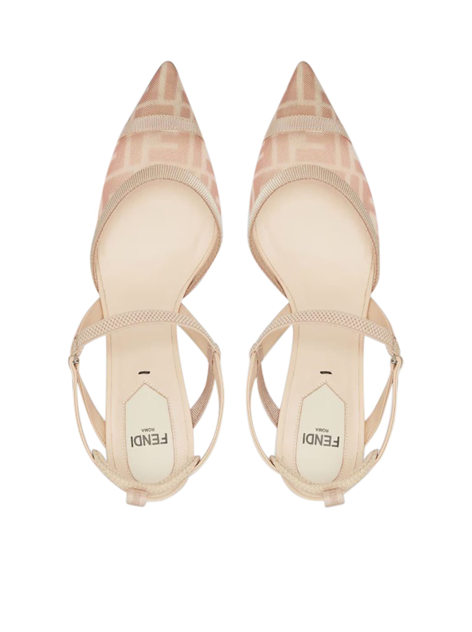 Fendi Colibri Lite Slingback In Pink Ff Mesh Women In Pink