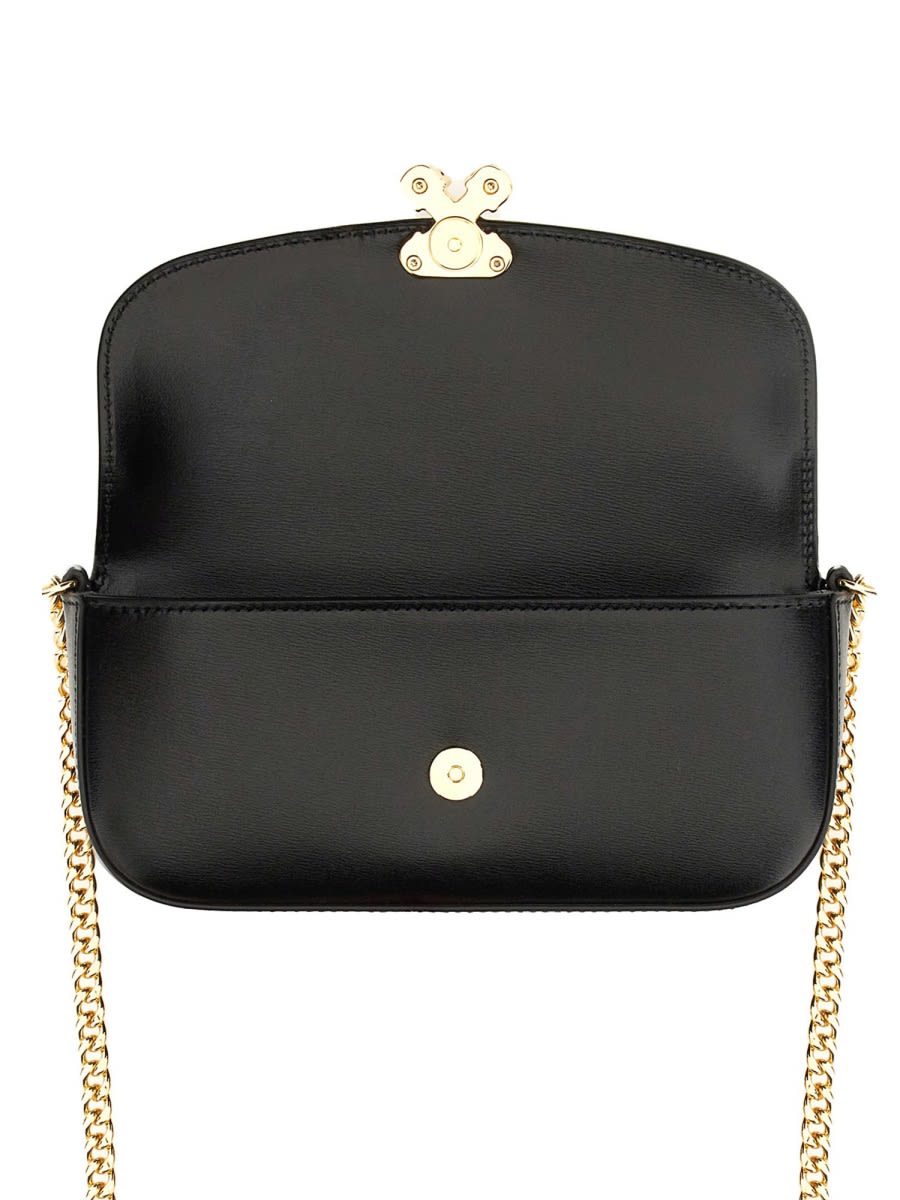 Alexander Mcqueen Black Healthier Small Skull Flower Crossbody Bag In Multi