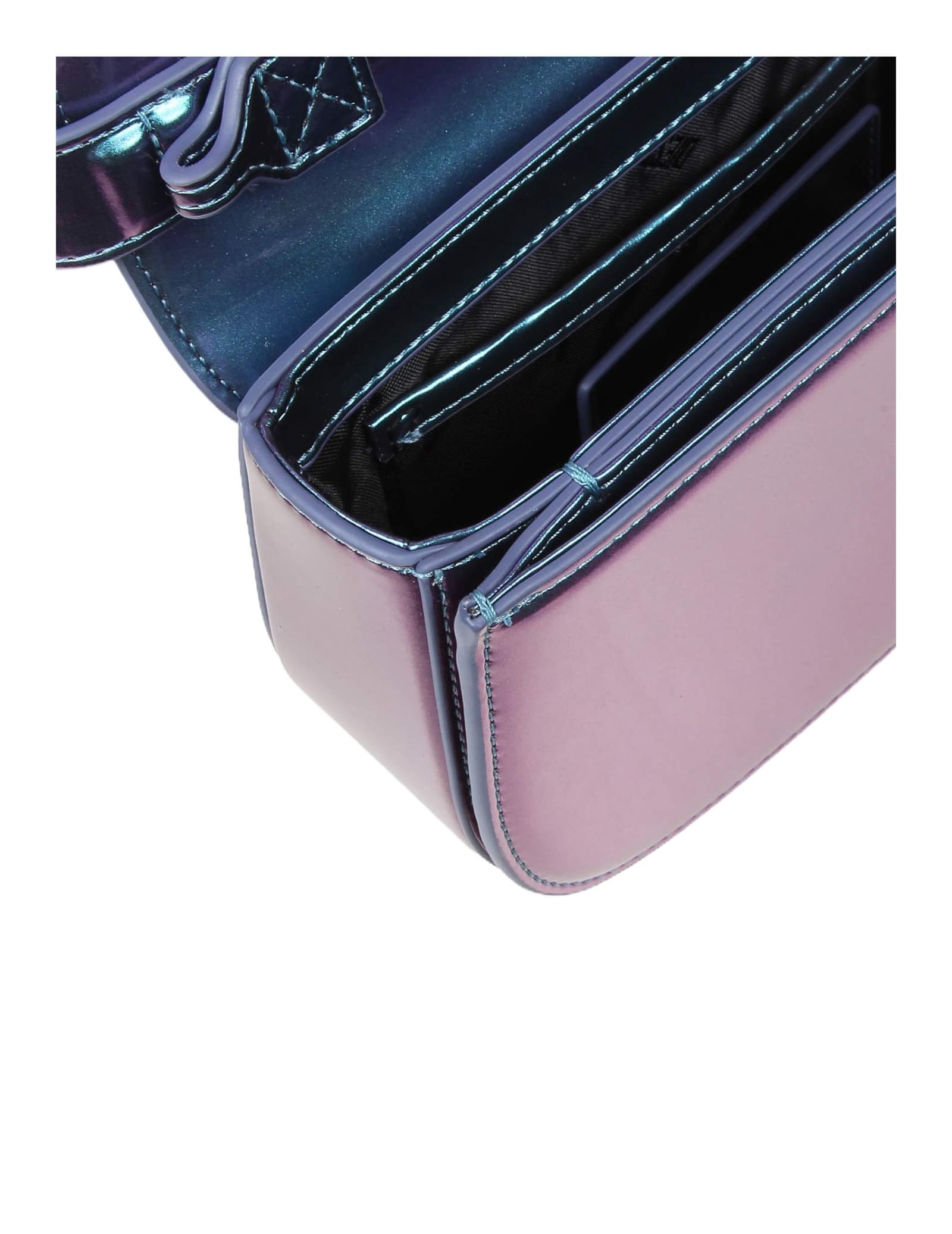 Shop Diesel 1dr Shoulder Bag In Multicolored Iridescent Leather