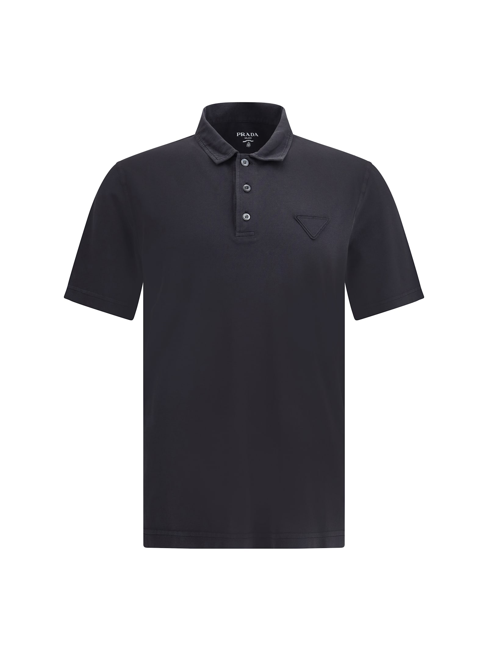 Prada Charcoal Piquet Polo Shirt