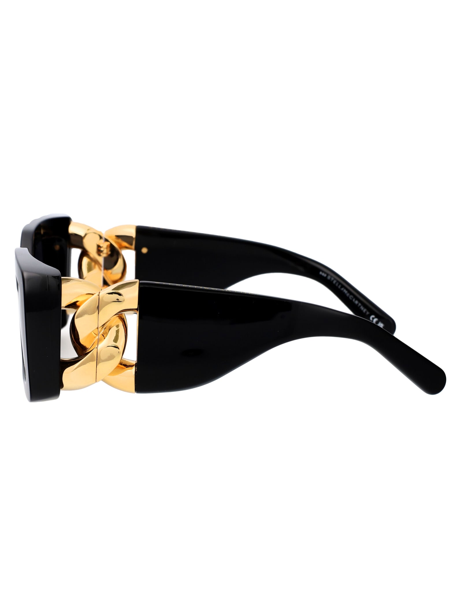Stella Mccartney Sc40047i-y Sunglasses In 01a Shiny Black / Smoke