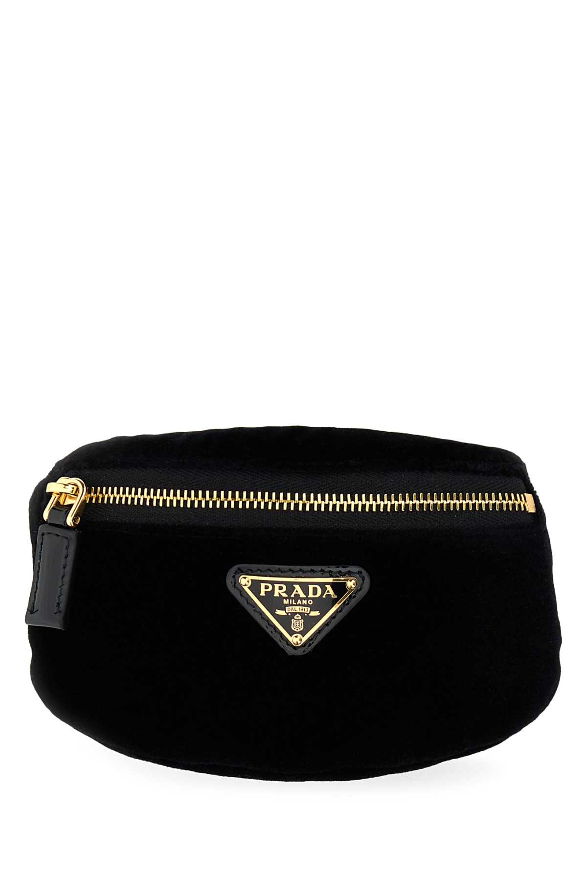 Prada Black Velvet Wrist Pouch In Nero