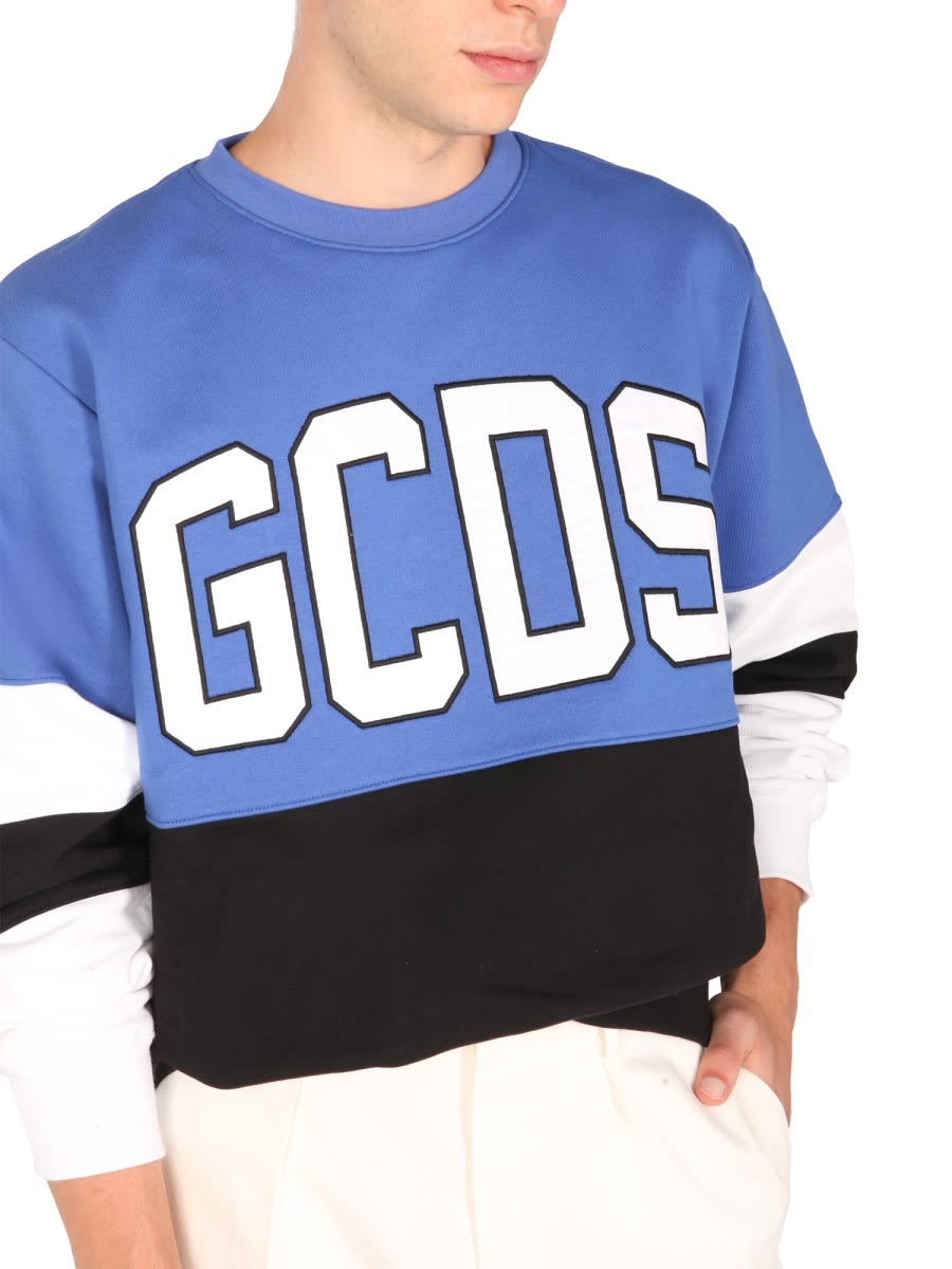 Shop Gcds Hockey Sweatshirt With Ultralogue In Blue