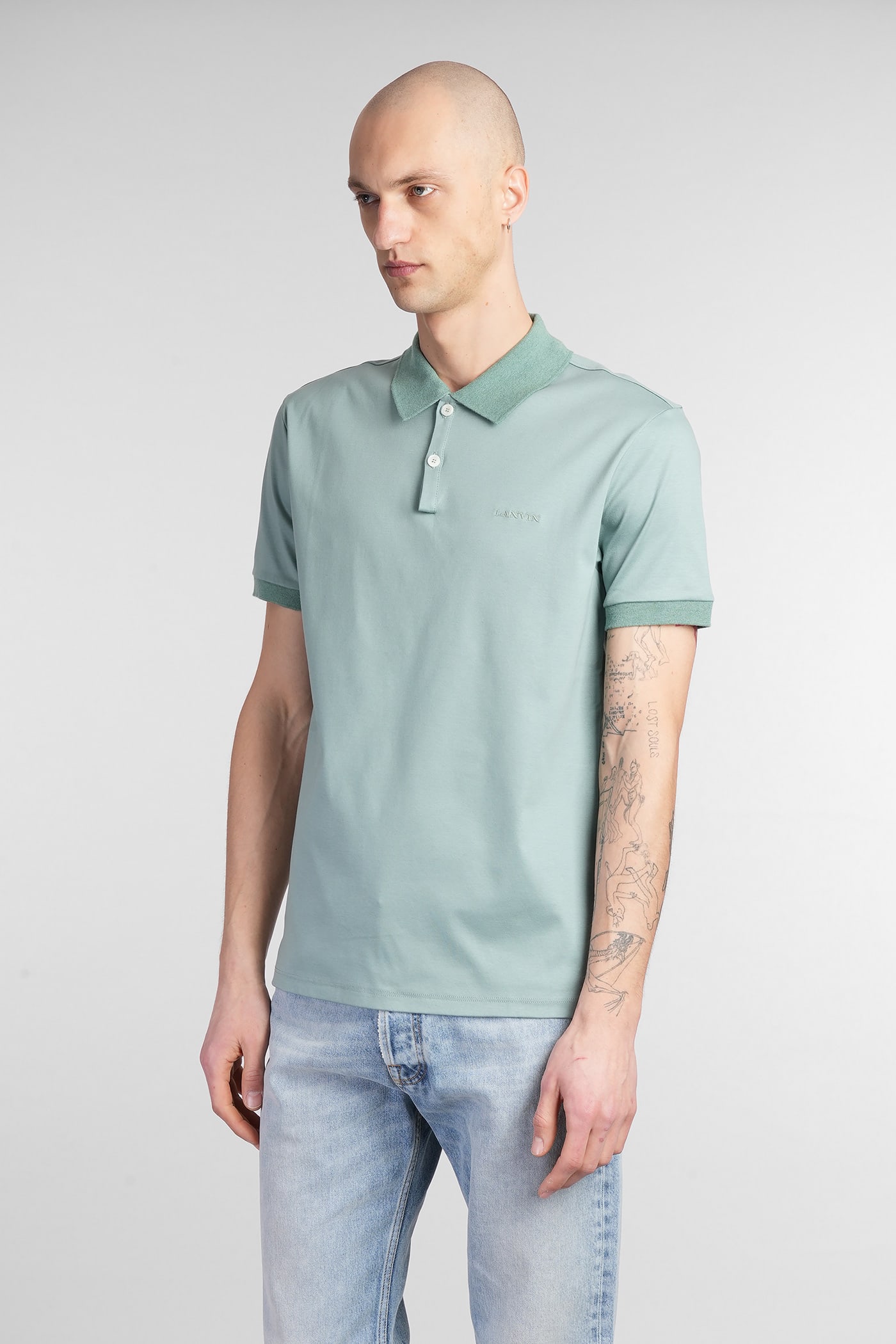 Lanvin Polo In Green Cotton