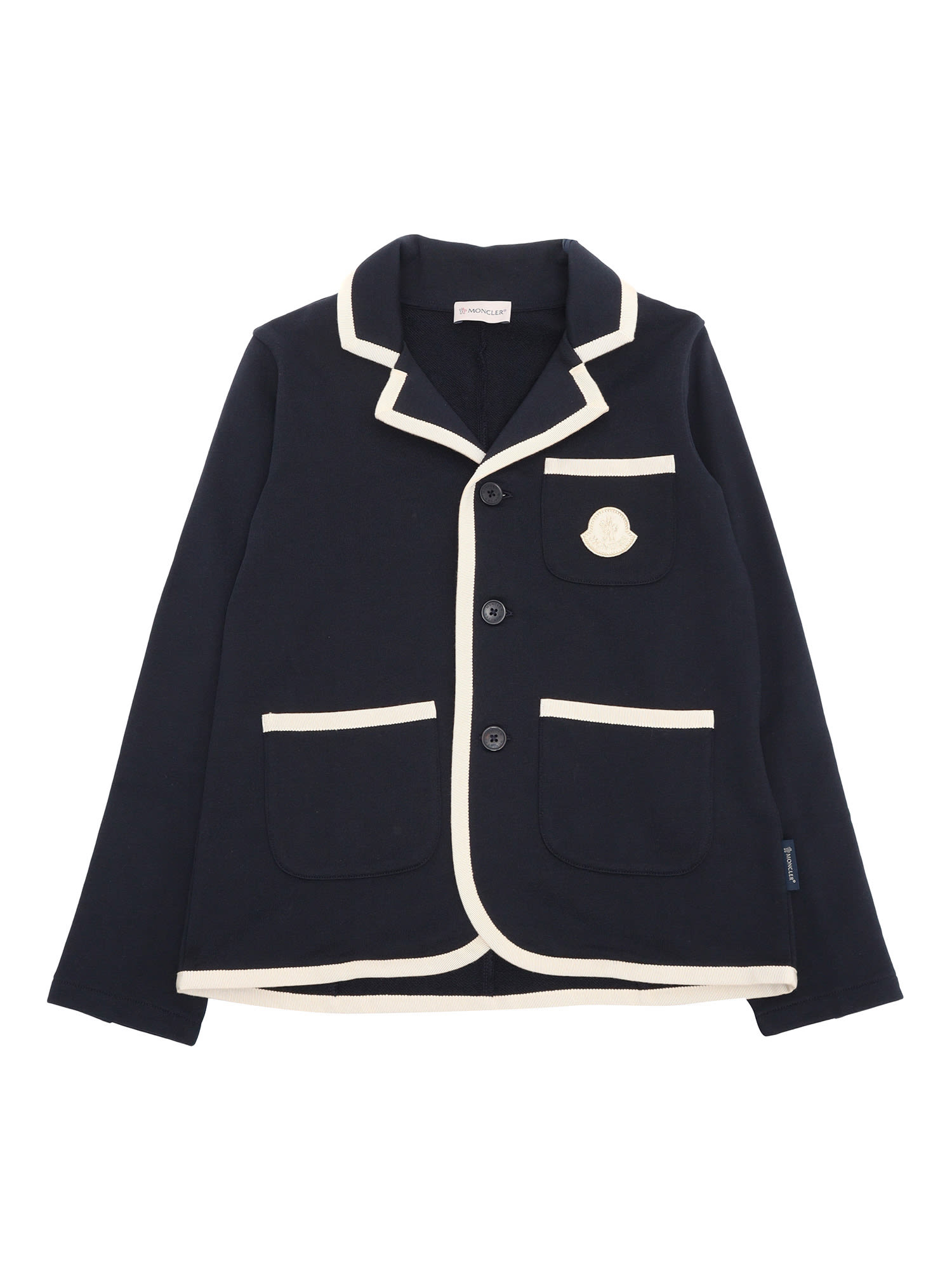Moncler Zip Up Cardigan In Blue