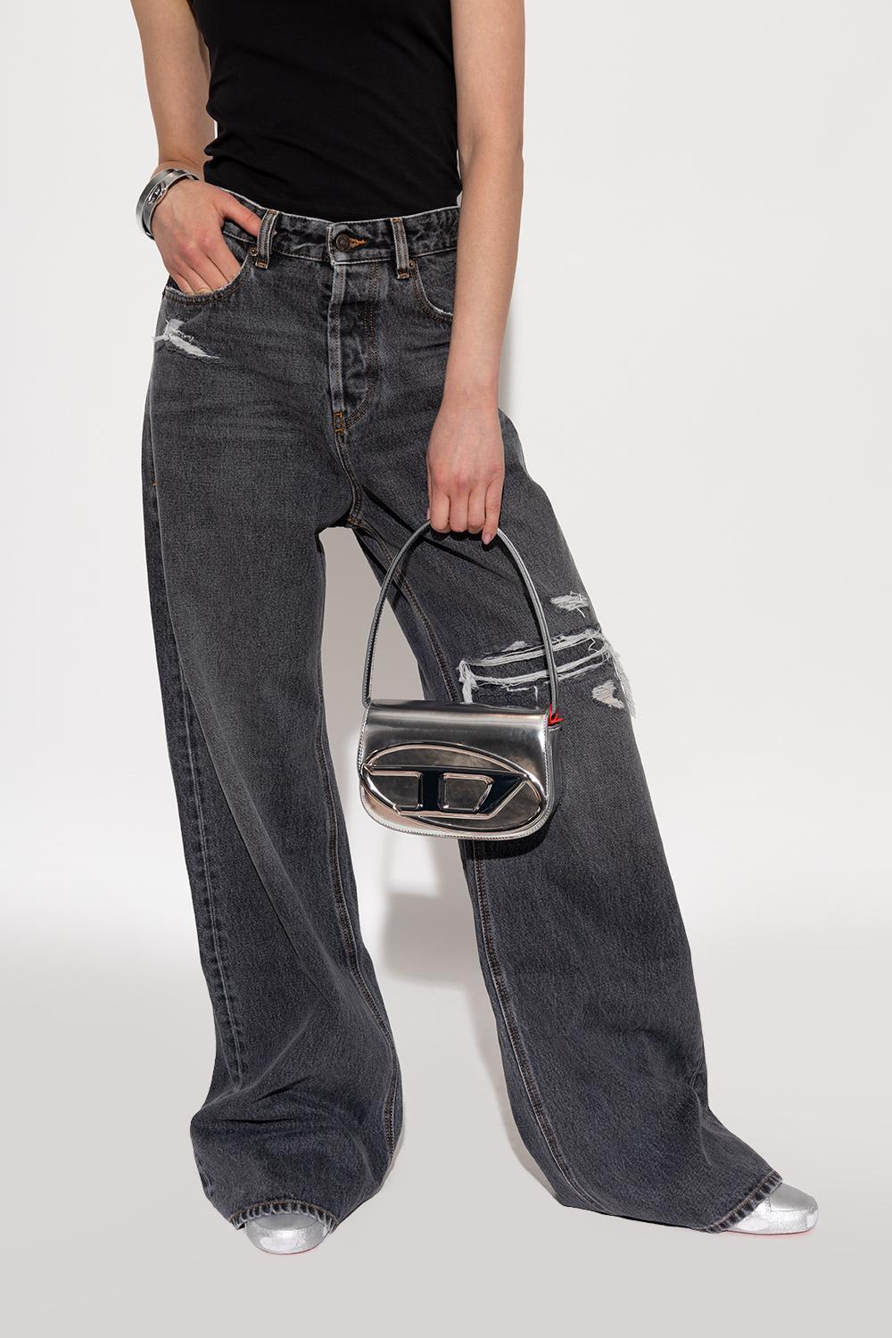 Diesel 1dr Shoulder Bag In Mirrored Leather Color Silver
