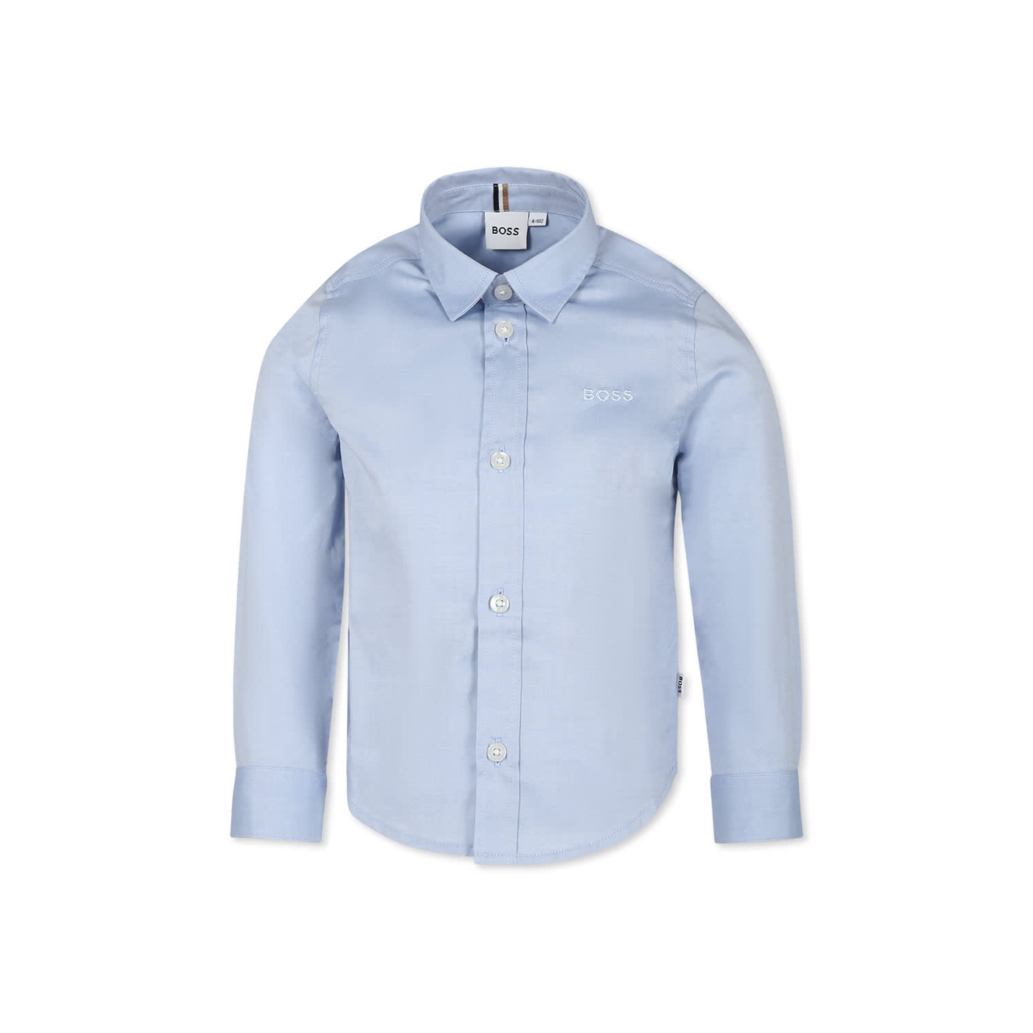 Hugo Boss Light Blue Shirt For Boy With Logo In Light Blue