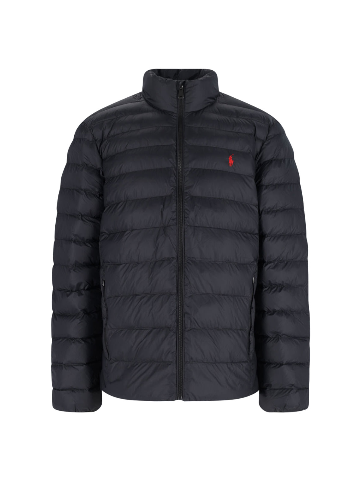 Polo Ralph Lauren Logo Zip Down Jacket In Black