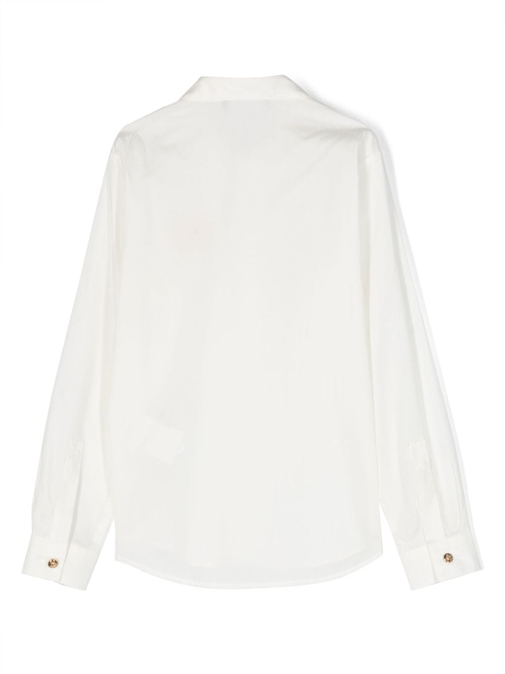 Shop Versace Camicia Bianca In Popeline Di Cotone Bambino In Bianco