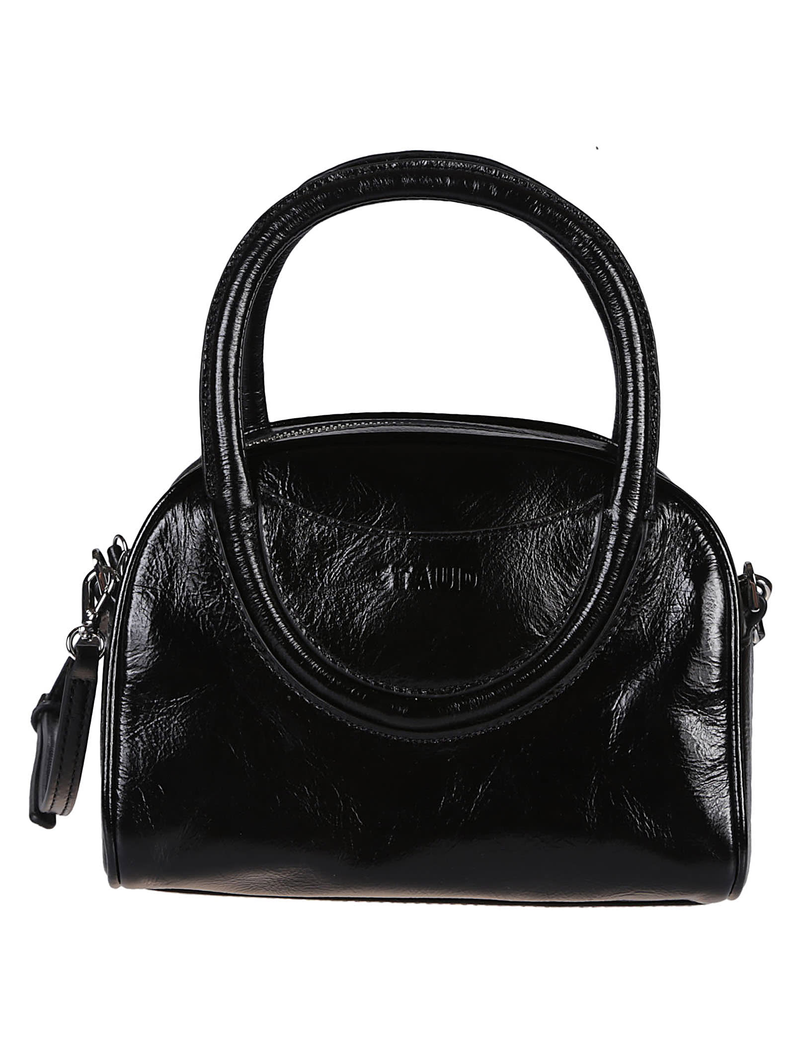 Shop Staud Maude Mini Bowler Bag In Blk Black