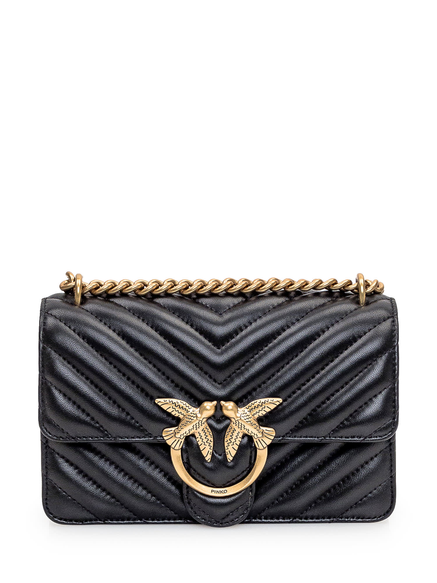 Shop Pinko Love One Mini Bag In Nero