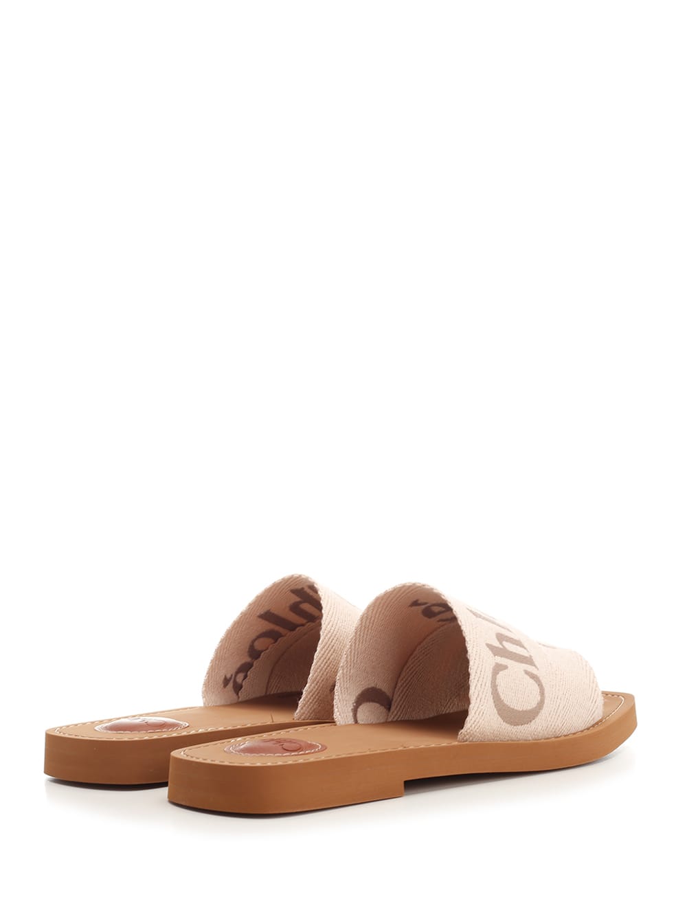 Shop Chloé Woody Flat Sole Slippers In Beige