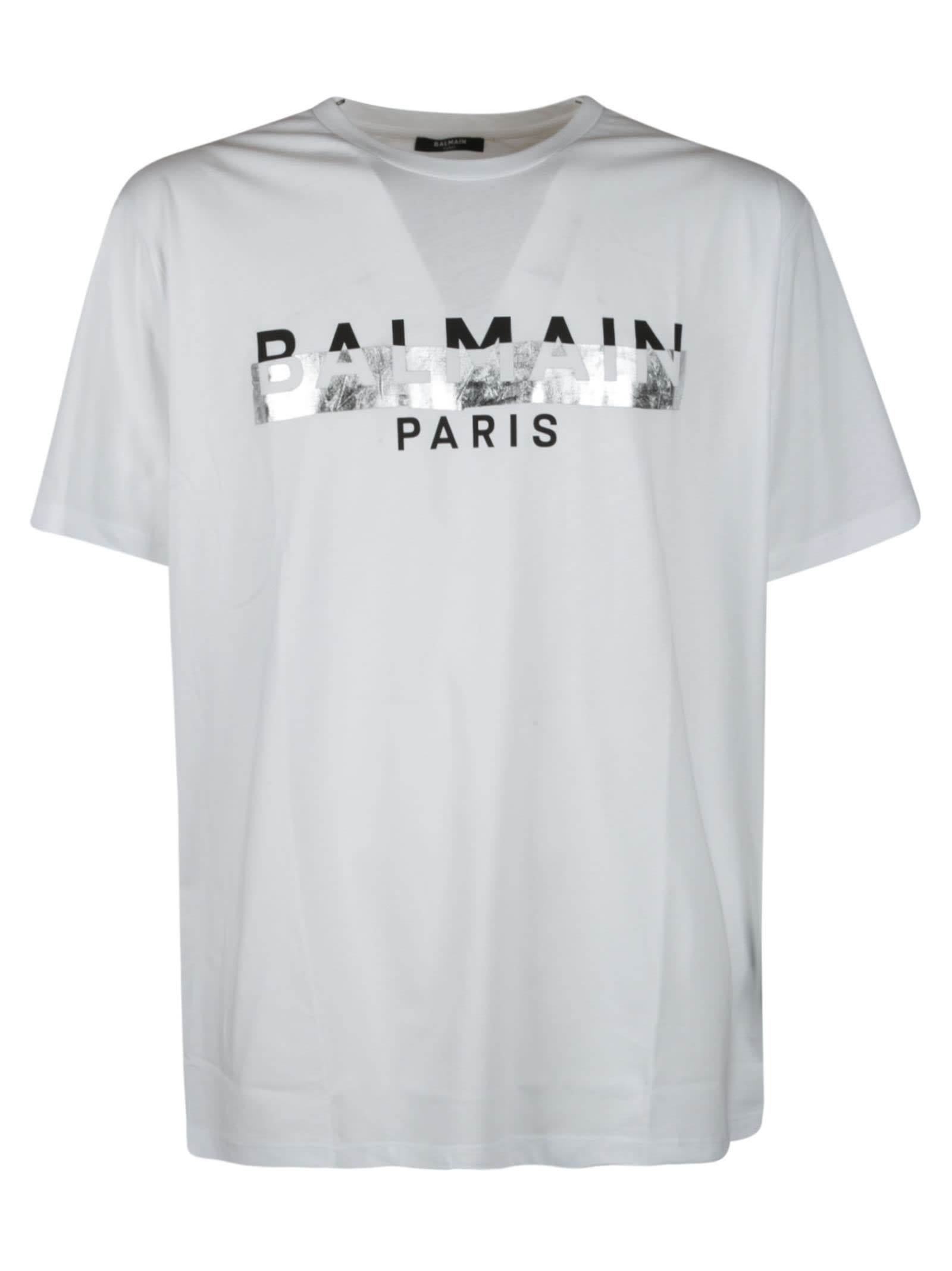 Balmain Tape Logo Print T-shirt