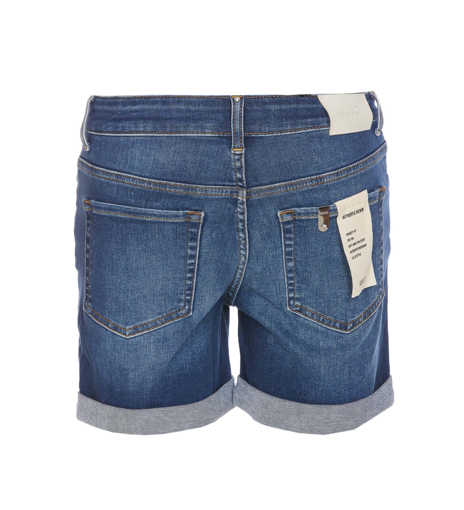 Shop Liu •jo Denim Shorts In Blue