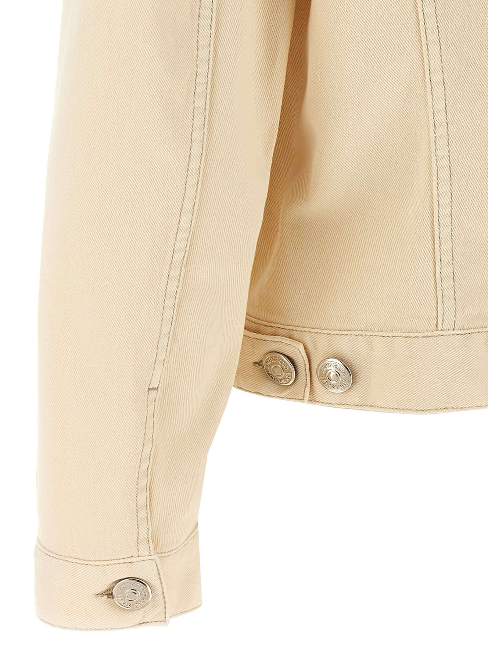 Brunello Cucinelli Denim Jacket Casual Jackets And Parka Beige In Neutral