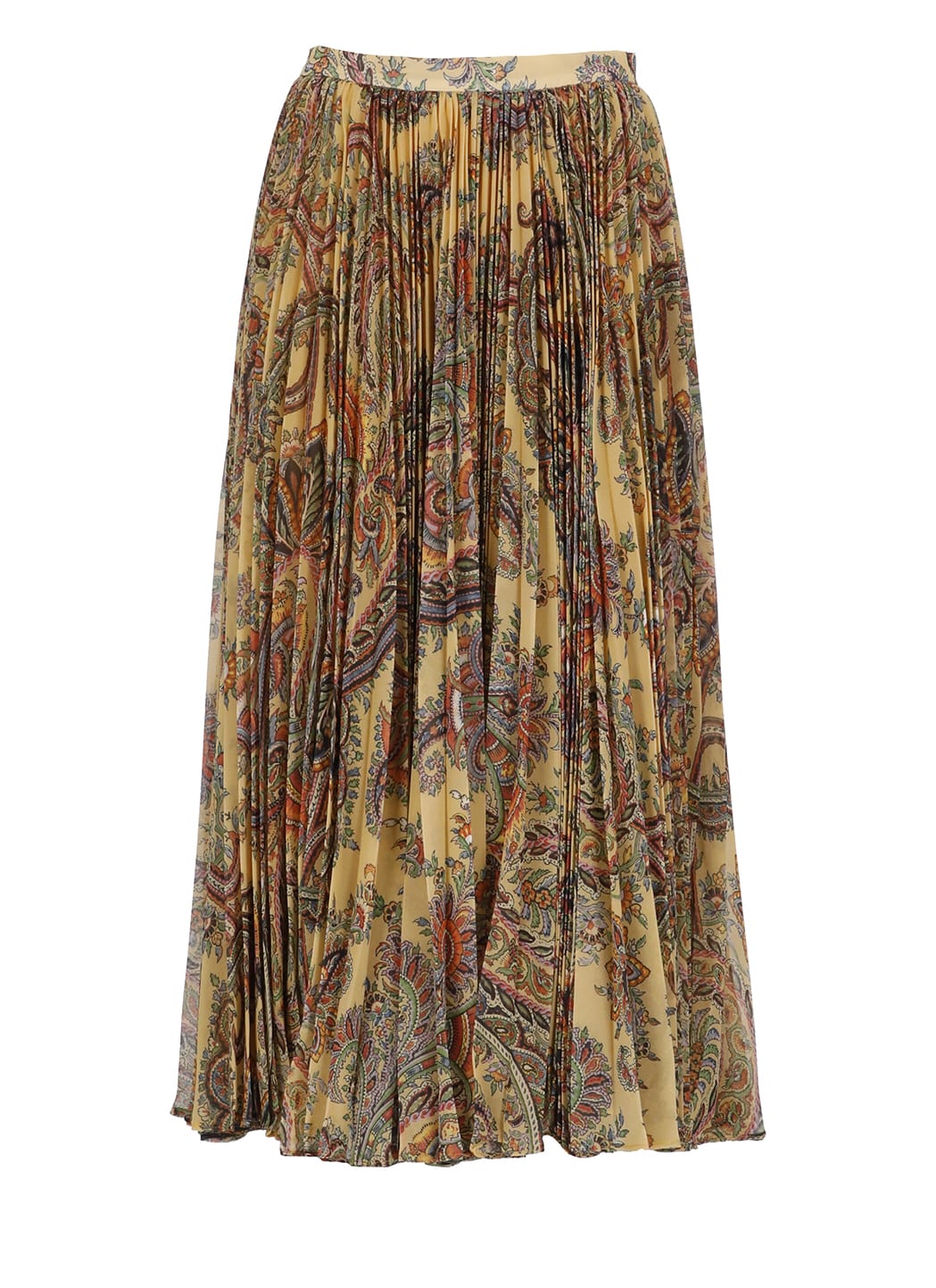 Pleated Skirt With Paisley Pattern