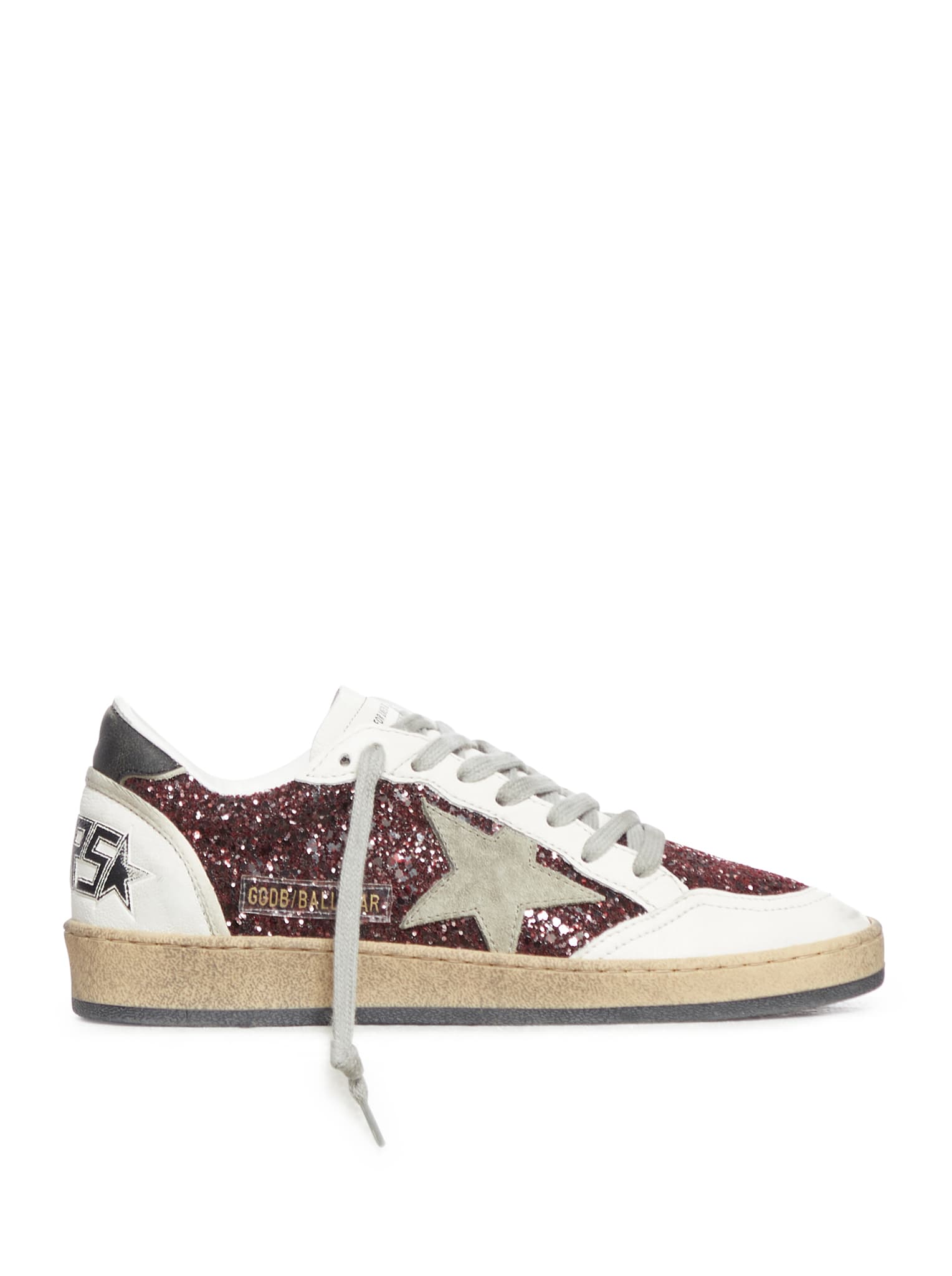 Shop Golden Goose Ball Stars Sneakers In Bordeaux White Ice Black