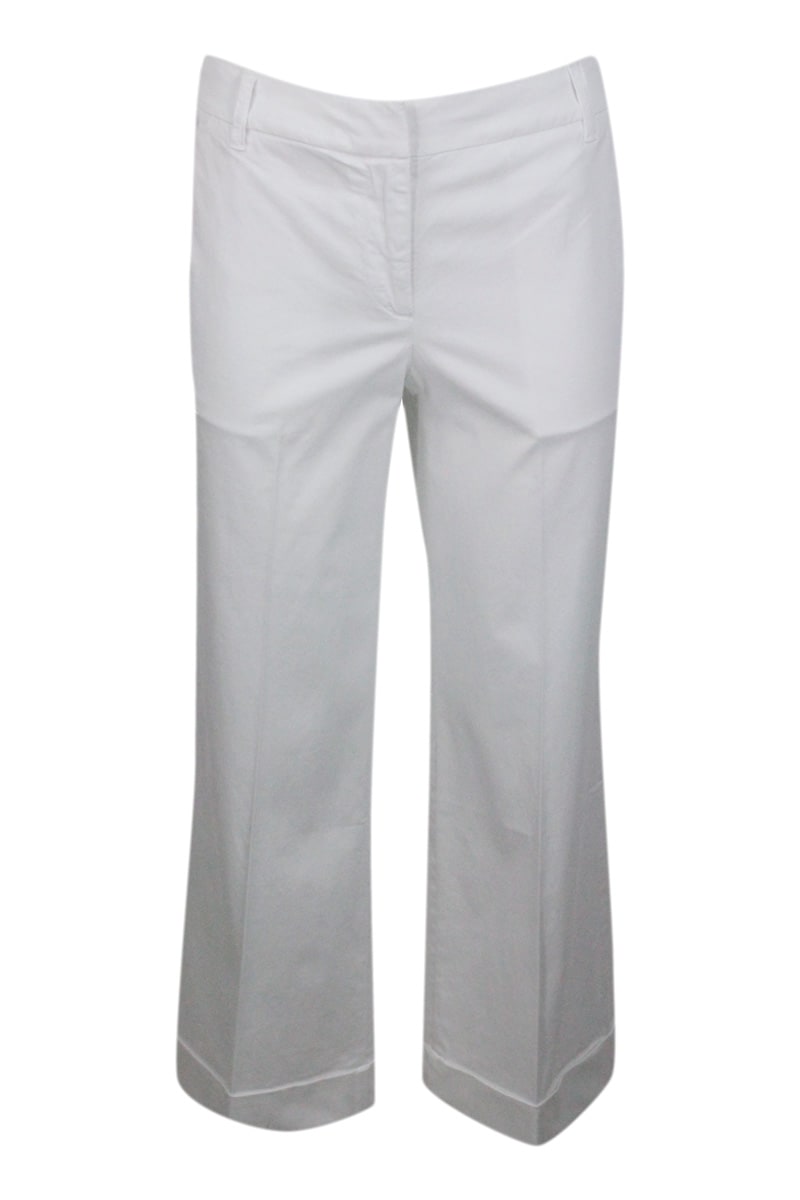 Luxury Edition Selena Cropped Trousers In Soft Stretch Cotton With Chinos America Pockets With Zip Closure And Small Logo Above The Back Pocket