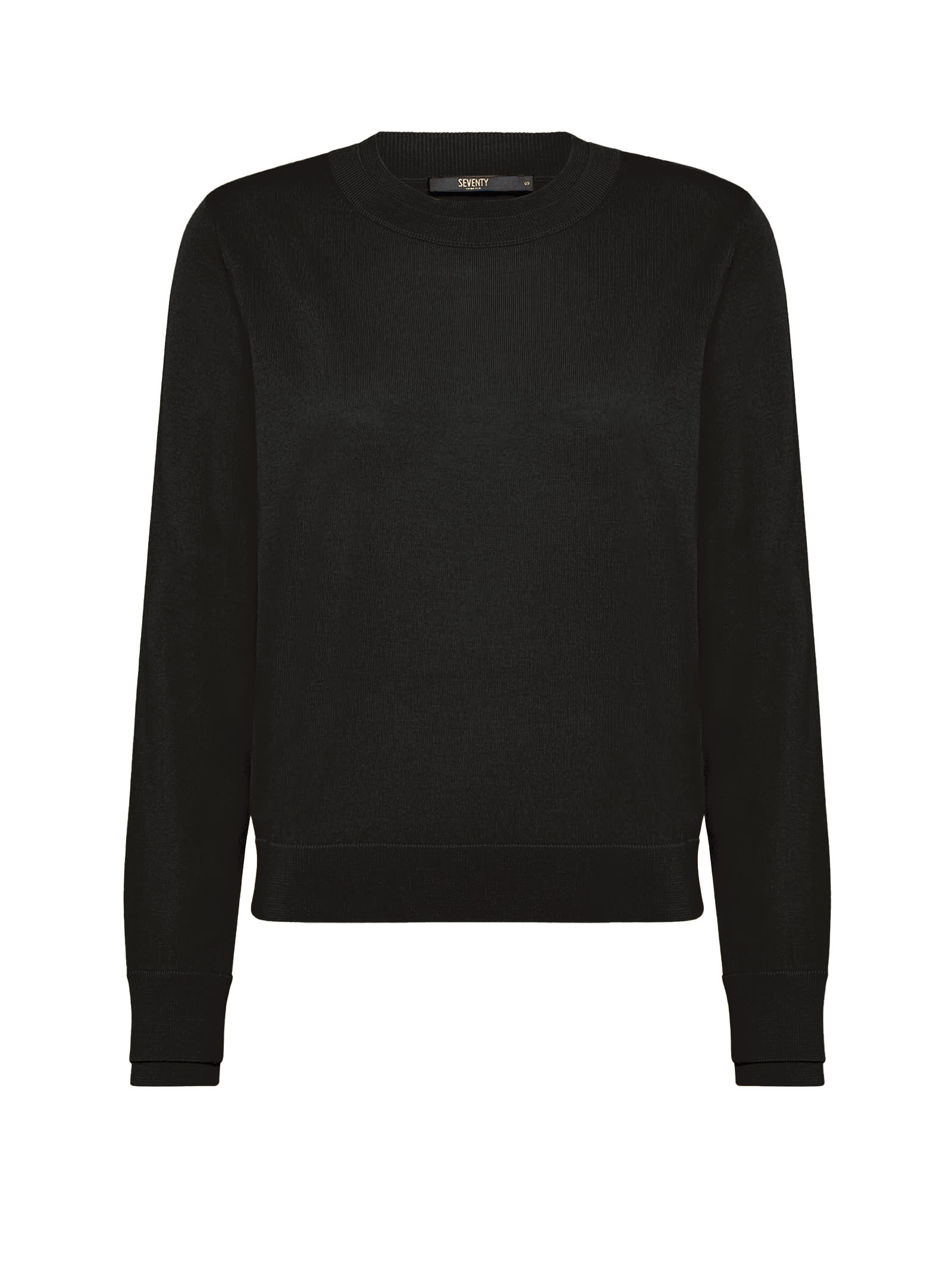 Seventy Crewneck Sweater In Merino Wool In Nero