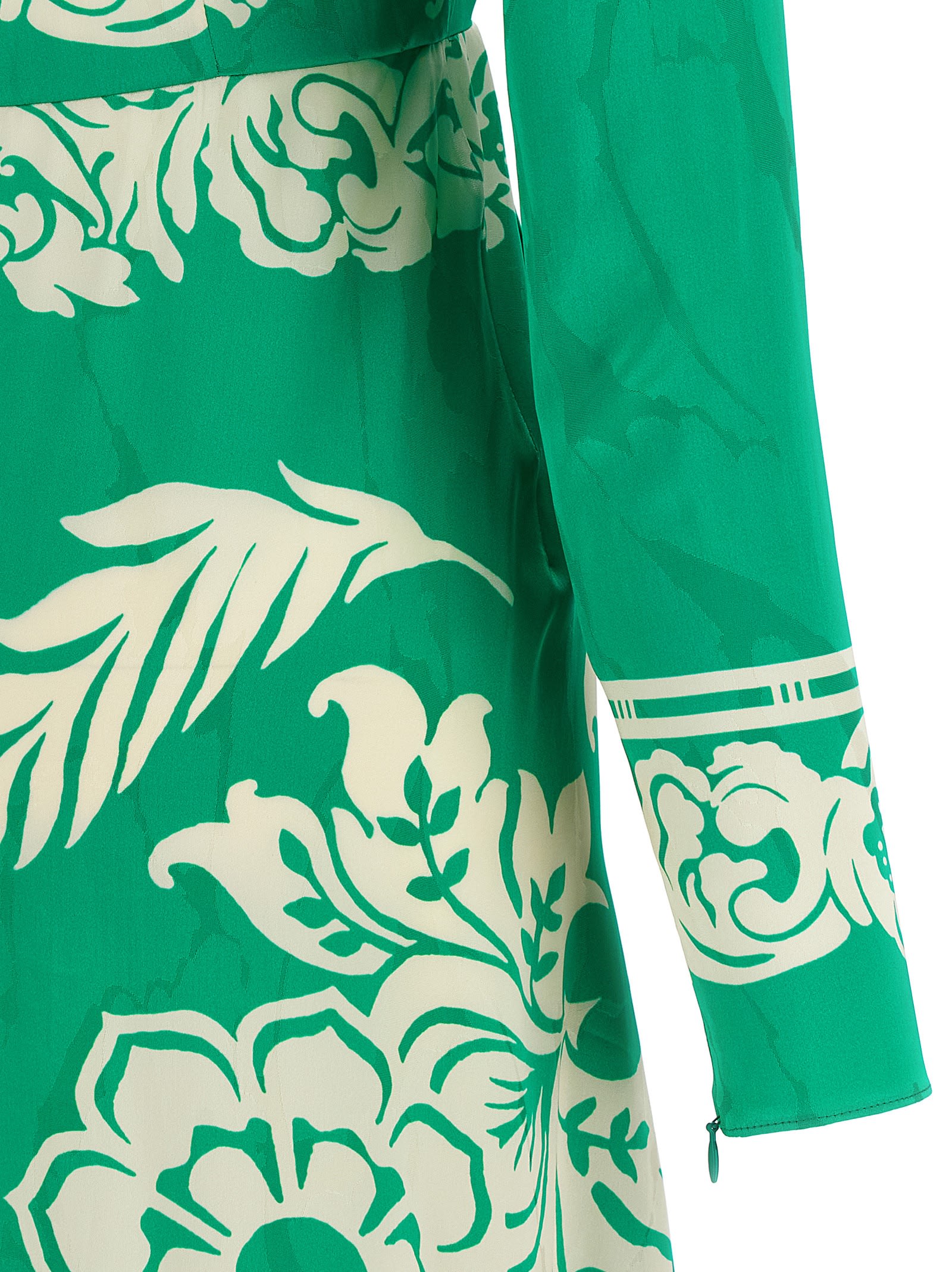 Etro Wrap-effect Draped Printed Satin-jacquard Midi Dress In