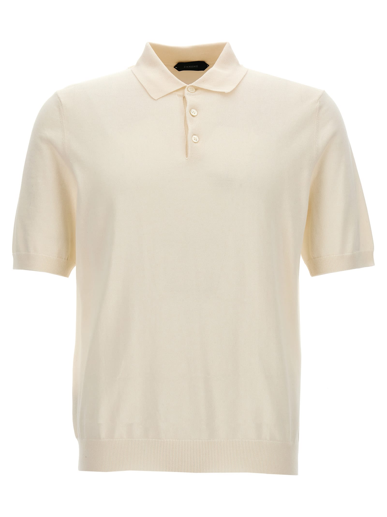 Shop Zanone Cotton Polo Shirt In White