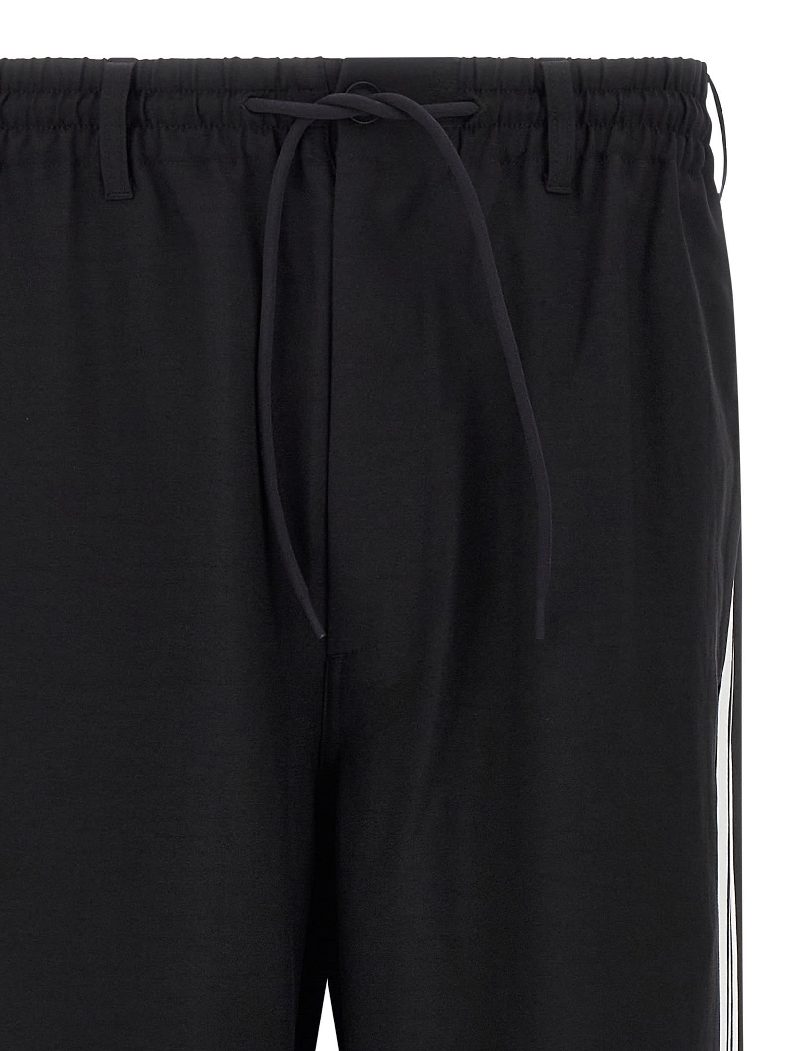 Y-3 Drawstring Trousers With Side Stripes In Black