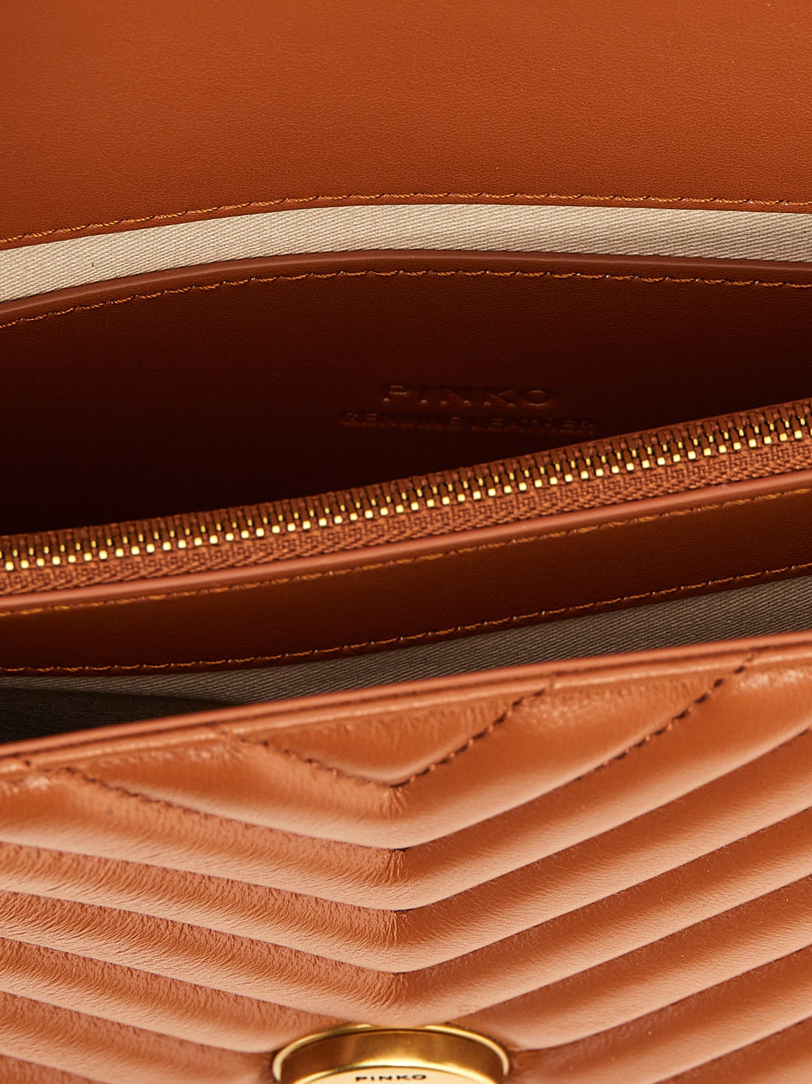 Pinko Classic Love One Crossbody Bag In Brown