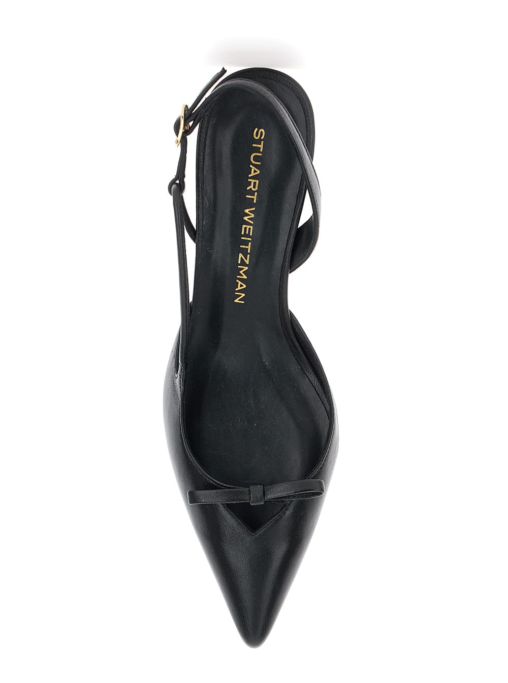 Shop Stuart Weitzman Tully Black Slingback Pumps With Bow Detail In Leather Woman