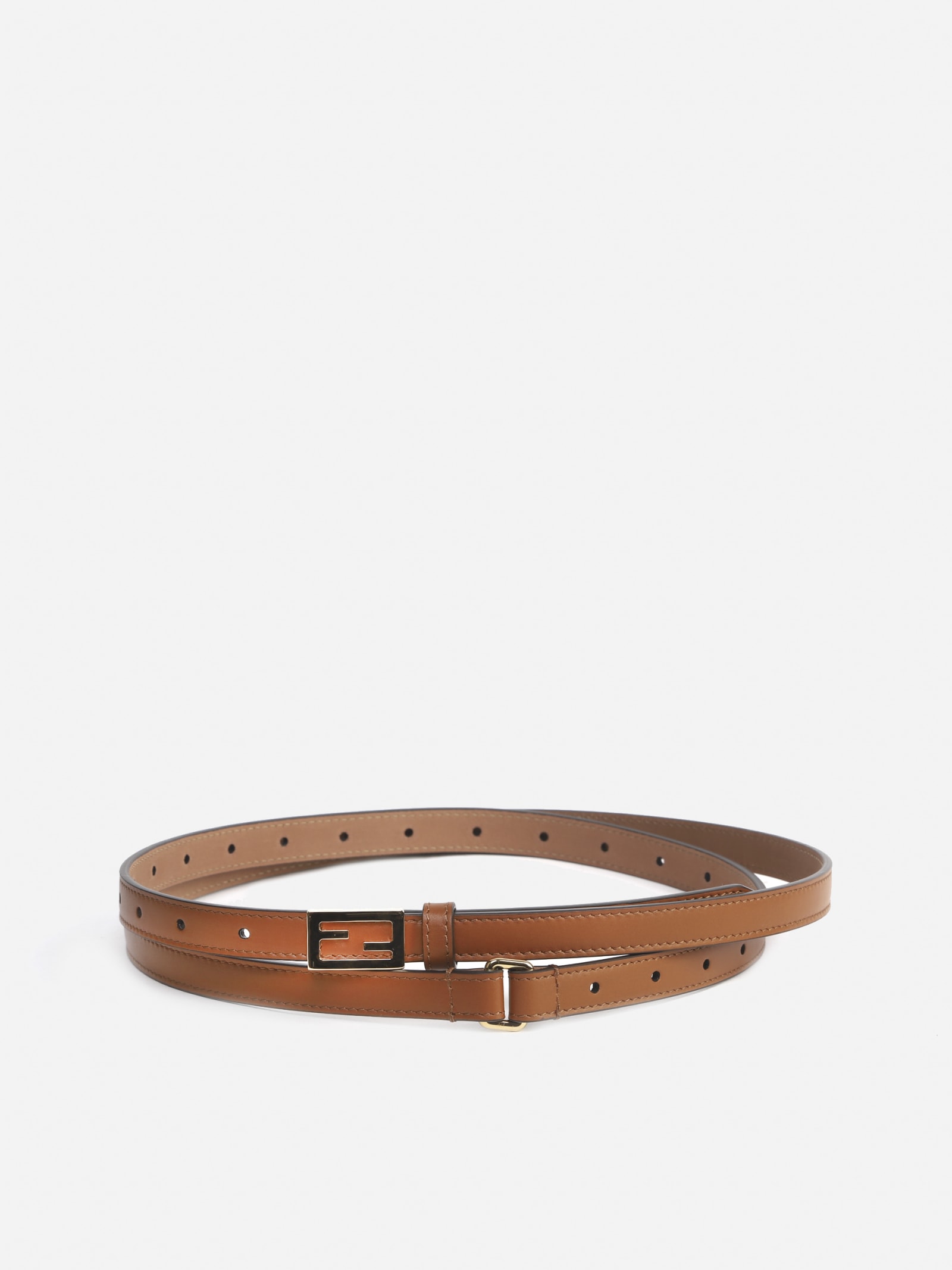 Fendi Double-wrap Baguette Belt Made Of Leather In Brown