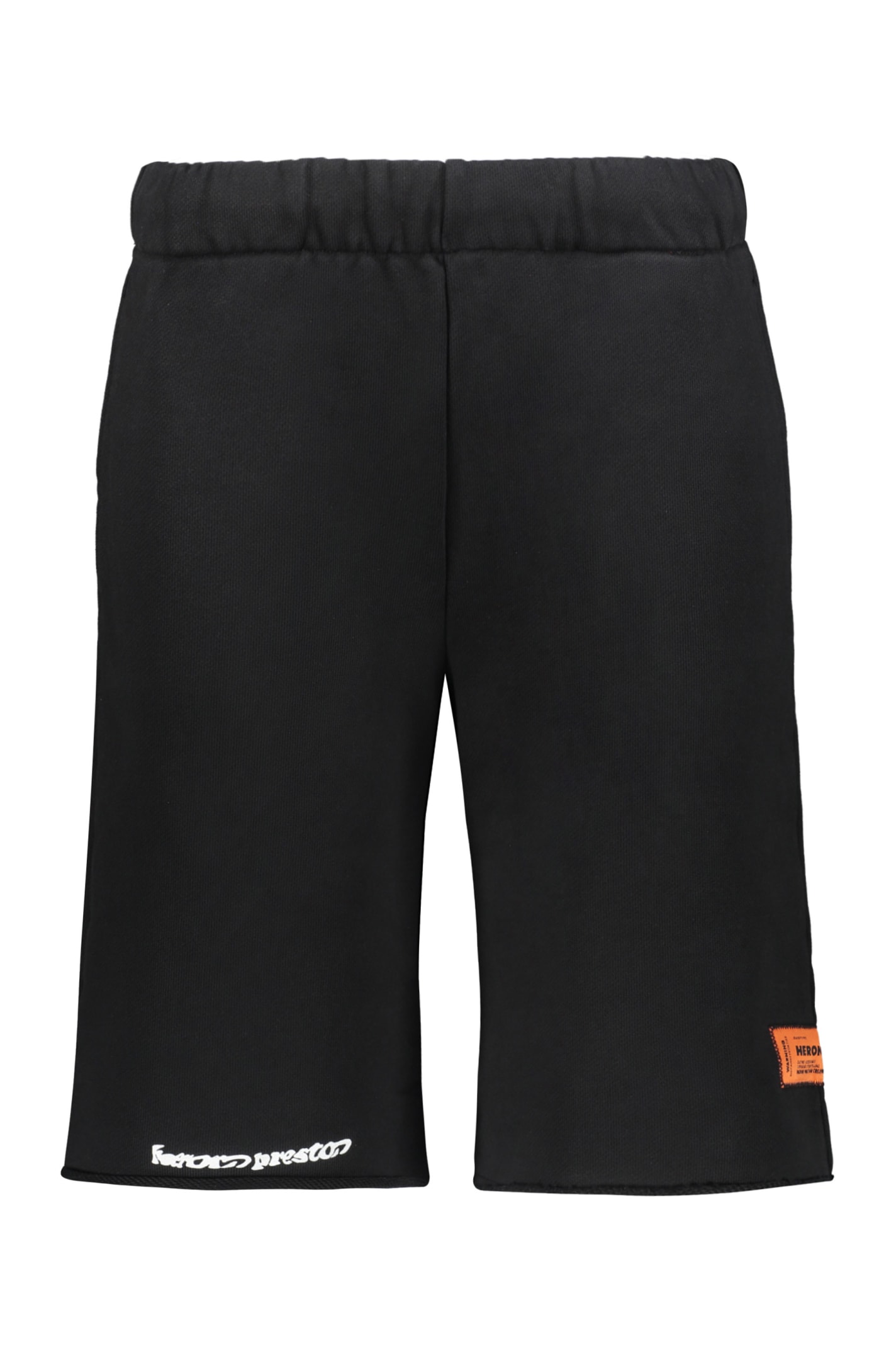 Shop Heron Preston Cotton Shorts In Black
