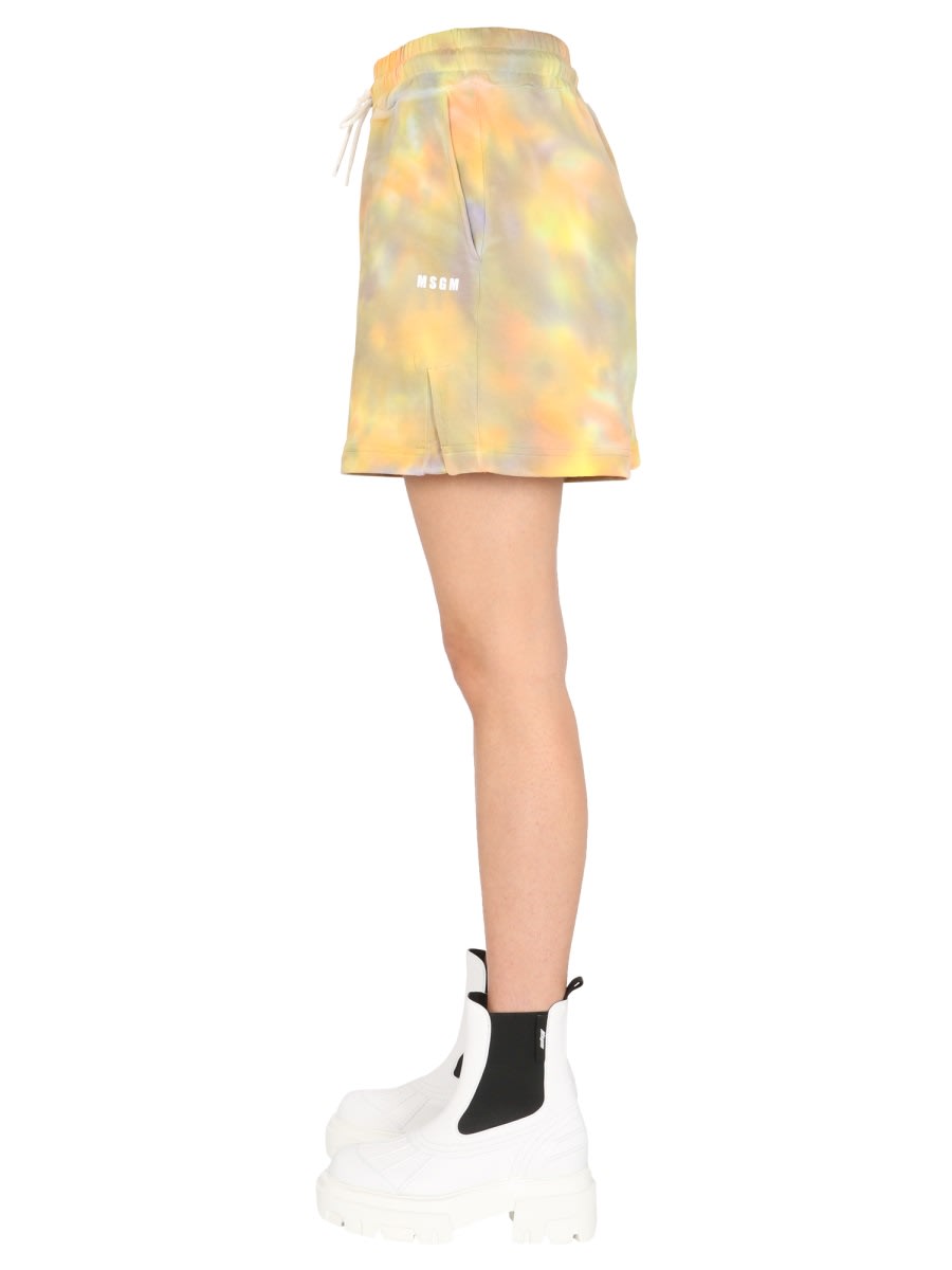 Shop Msgm Cotton Shorts In Multicolour