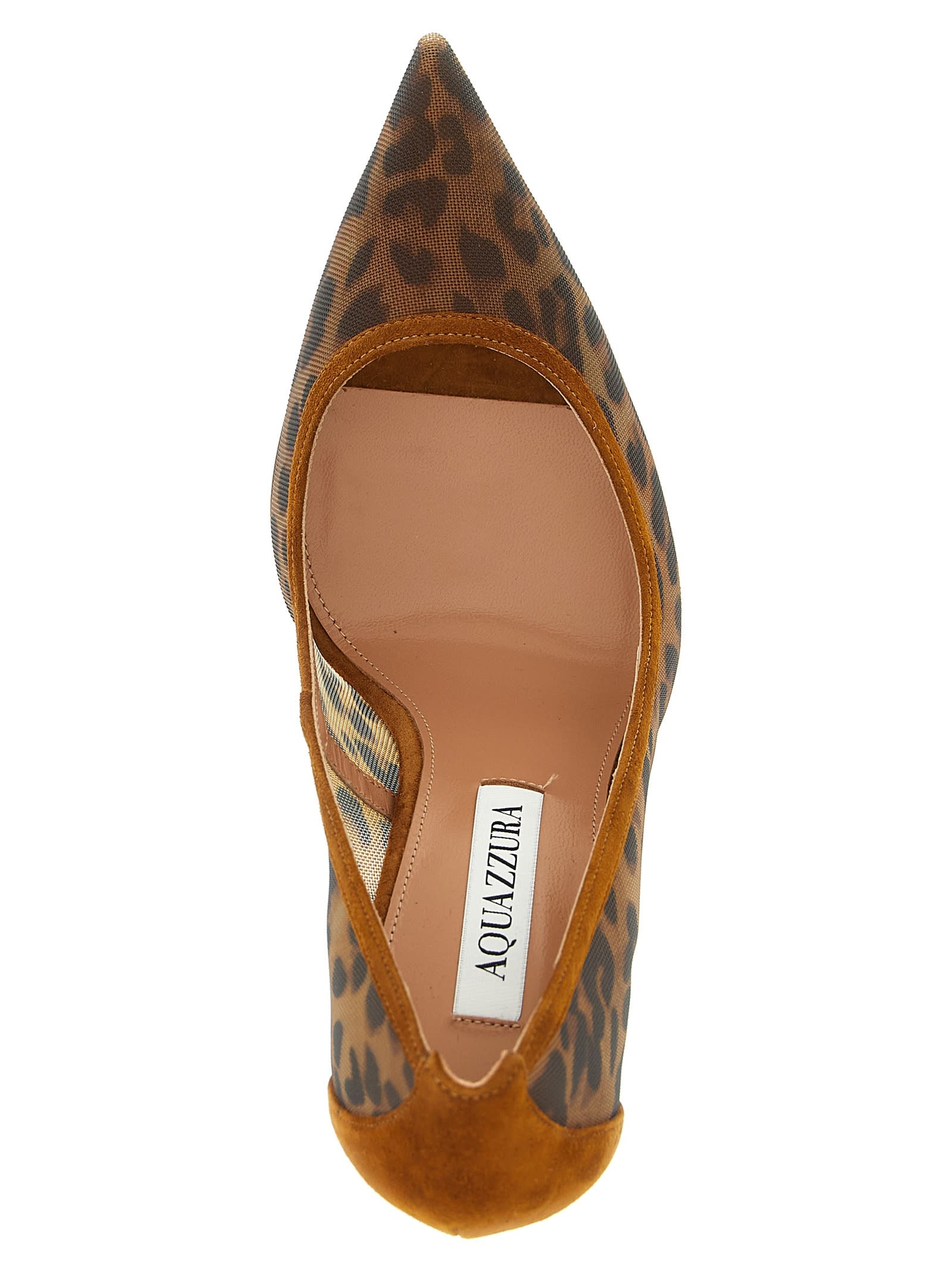Aquazzura Leopard Printed Stiletto Heel Pumps In Brown