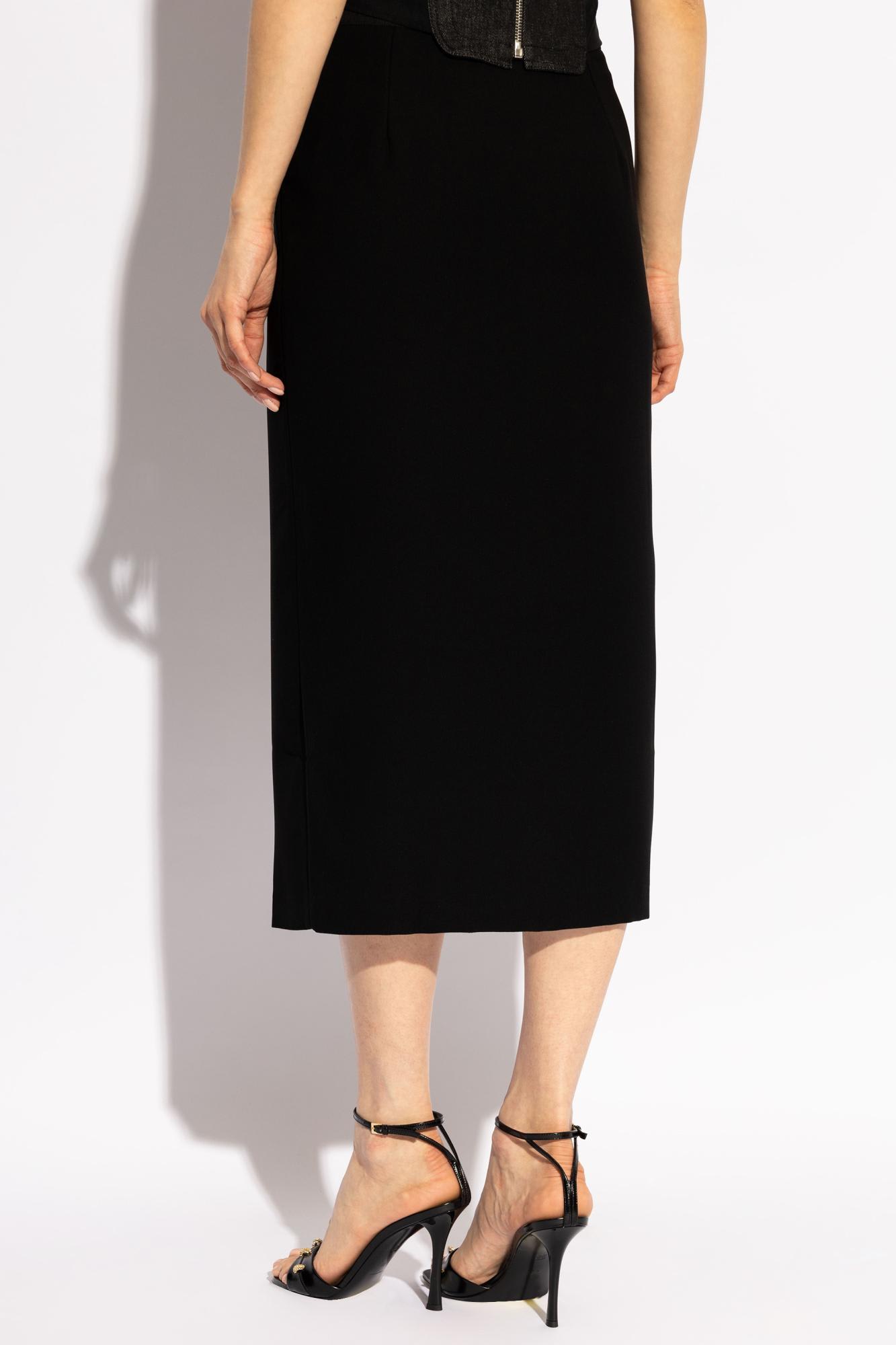Versace Jeans Couture Skirt With Logo In Black