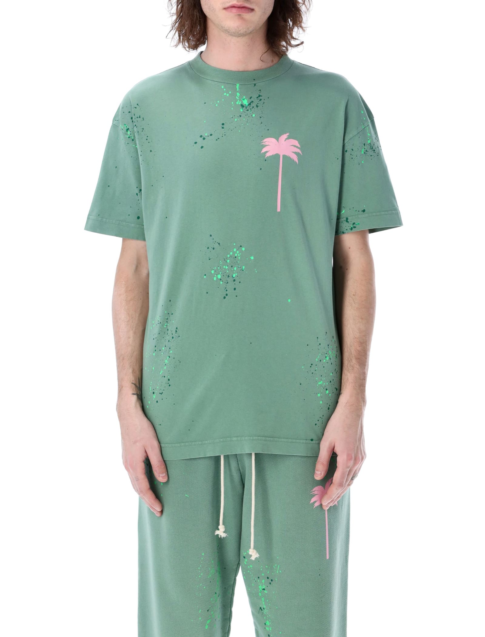 Palm Angels Polo M/l Rugby Monogram in Green for Men