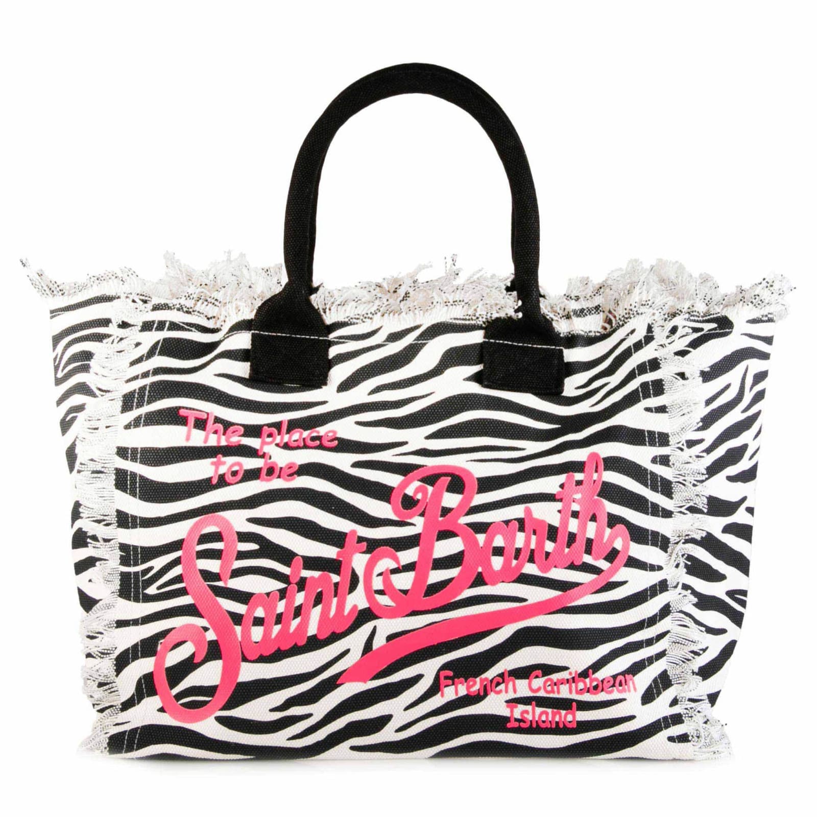 MC2 Saint Barth Vanity Canvas Shoulder Bag With Zebra Print