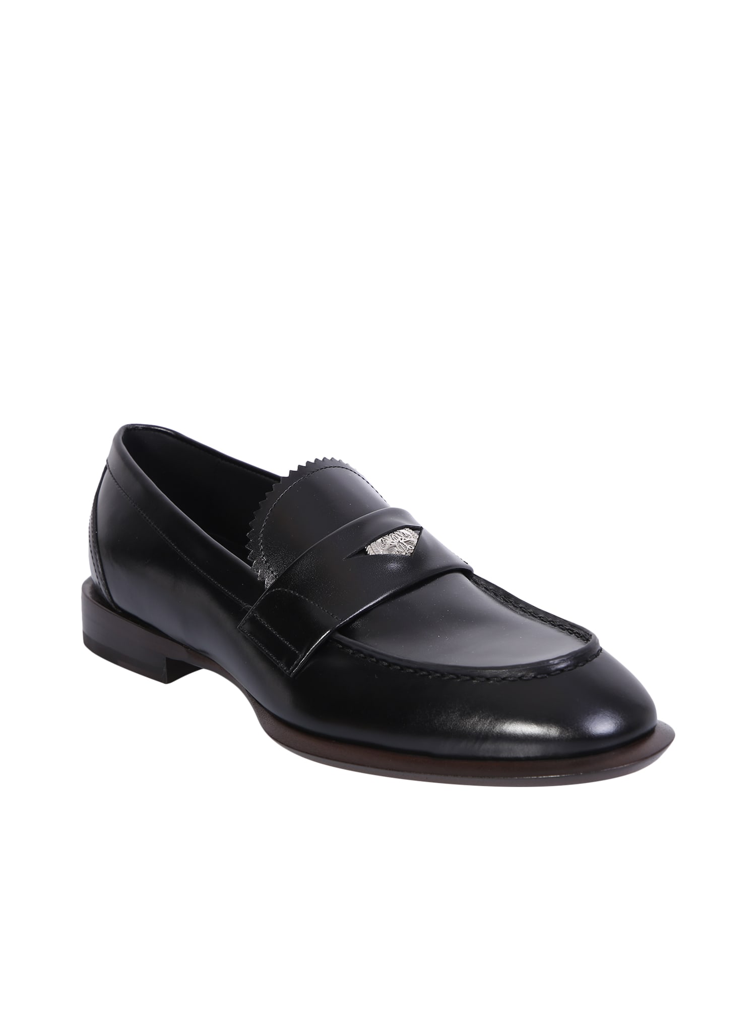 Shop Alexander Mcqueen Seal Loafers With Penny In Black