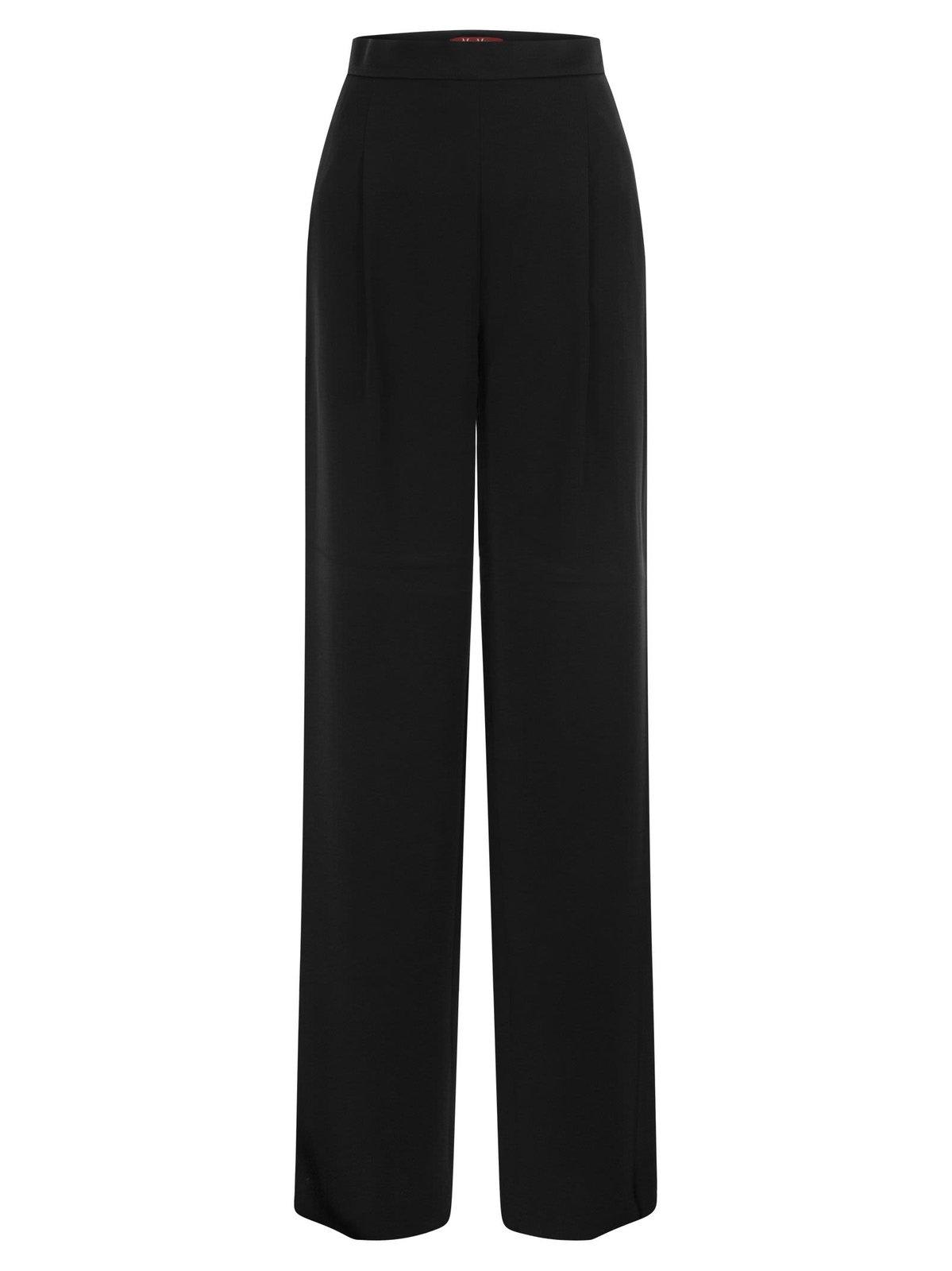 Max Mara Studio Lontra High Waist Trousers In Black