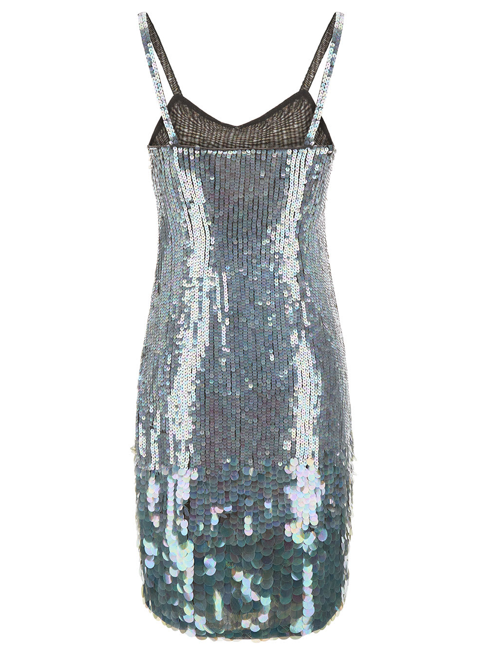 P.A.R.O.S.H MINI GREY DRESS WITH ALL-OVER MULTICOLOR SEQUINS IN STRETCH POLYAMIDE WOMAN 