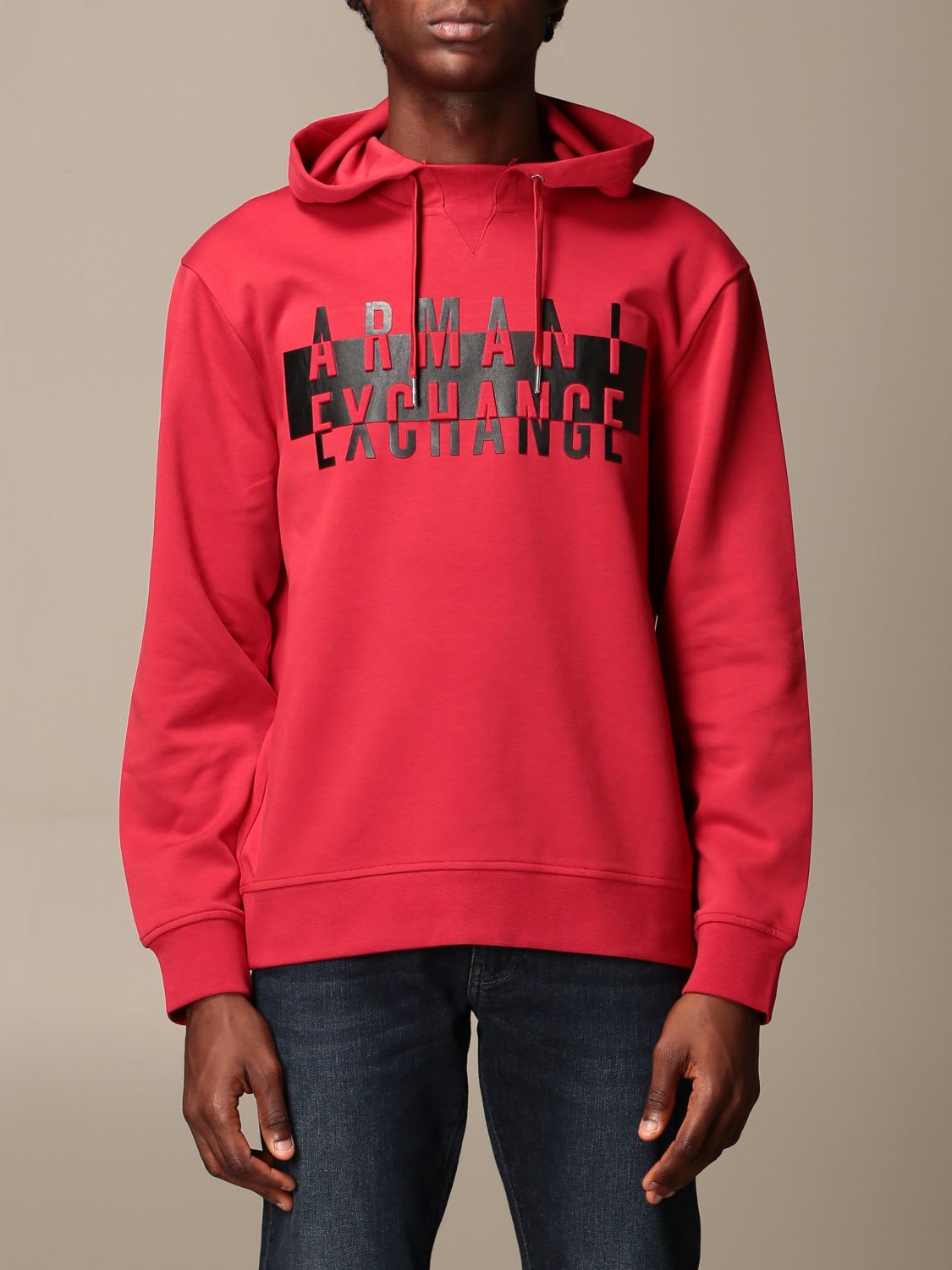 Armani Collezioni Armani Exchange Sweatshirt Armani Exchange Cotton  Sweatshirt With Logo In Red | ModeSens