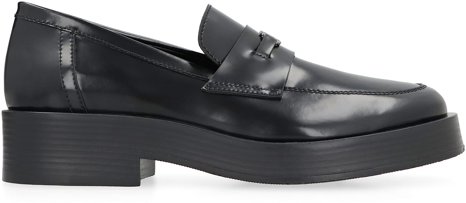 Shop Casadei Alibi Faux Leather Loafers In Black