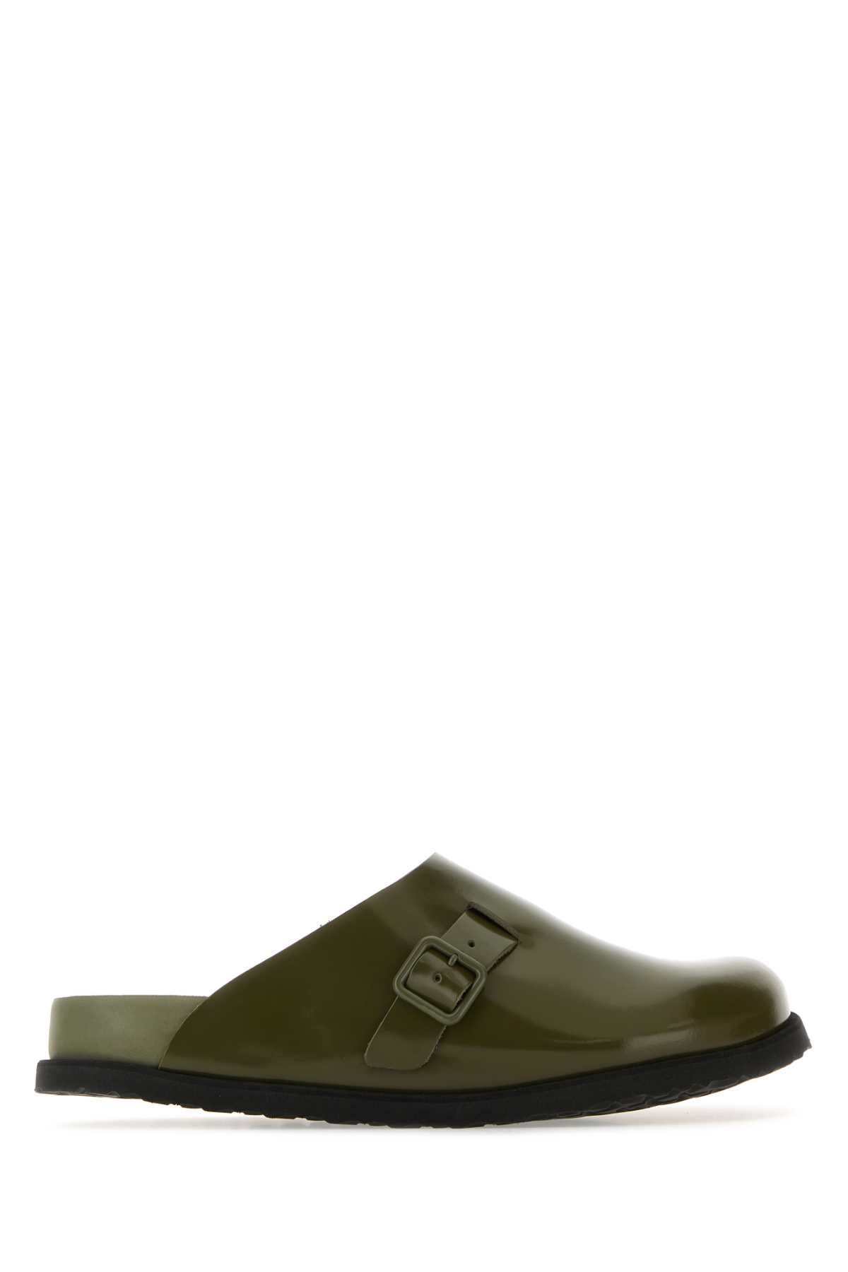Army Green Leather 33 Dougal Slippers
