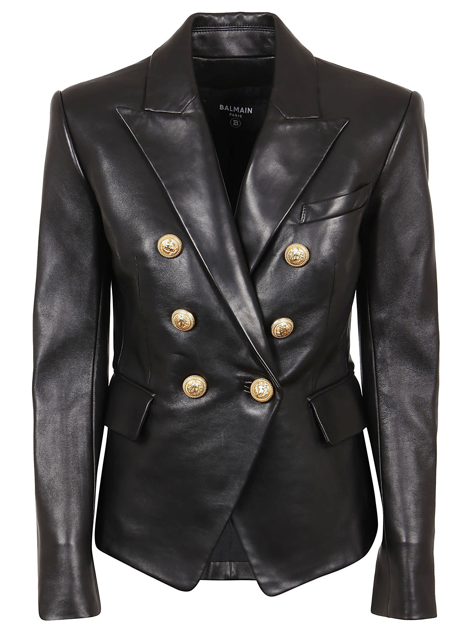Balmain 6 Btn Leather Jacket