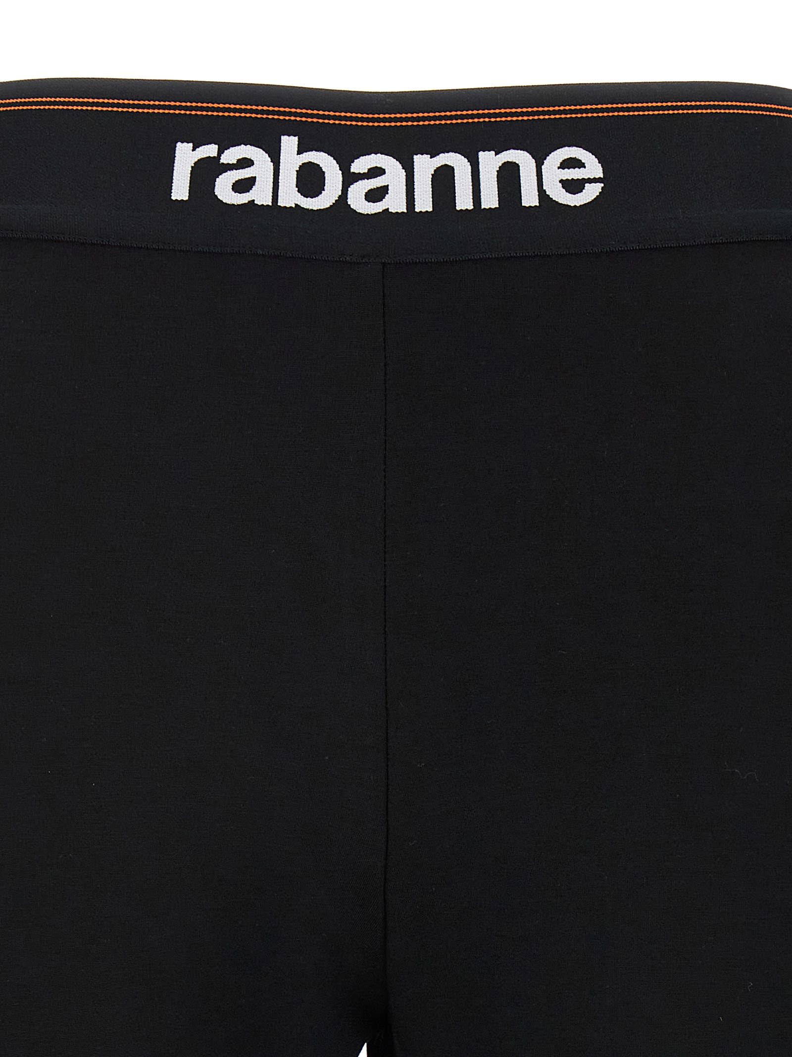Shop Rabanne Logo Leggings In Black
