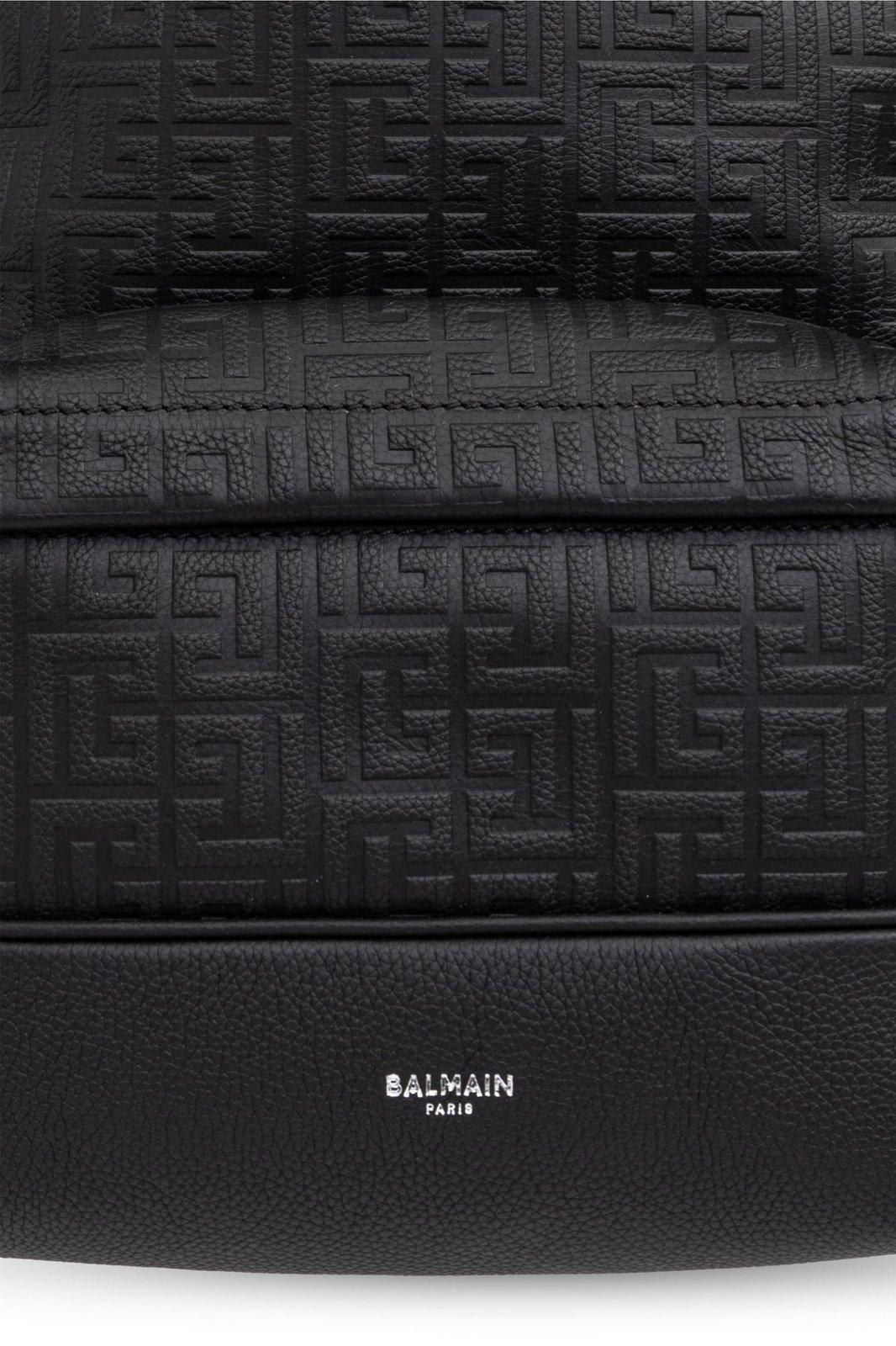 Shop Balmain Pb Labyrinth Monogram Backpack In Black