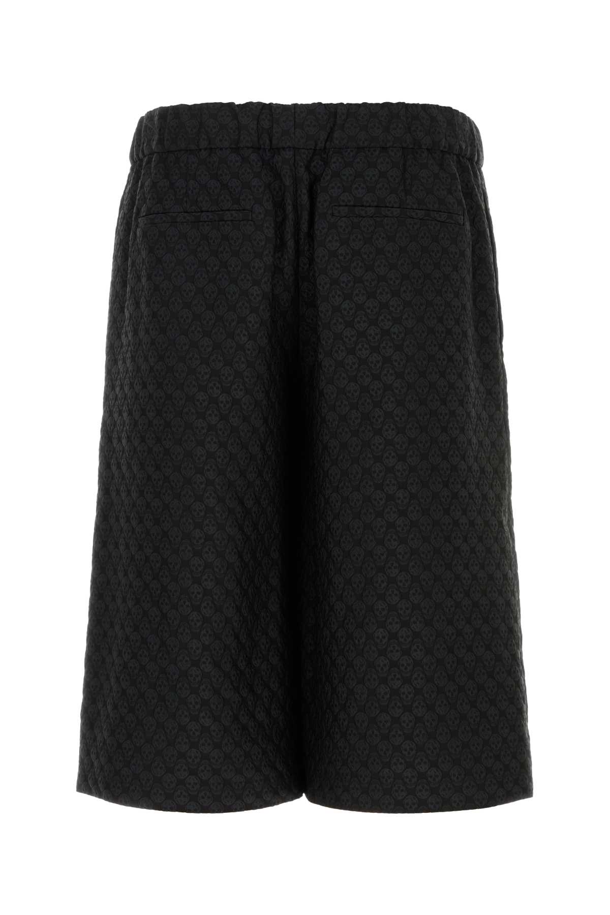 Alexander Mcqueen Skull Jacquard Pattern Shorts In Black