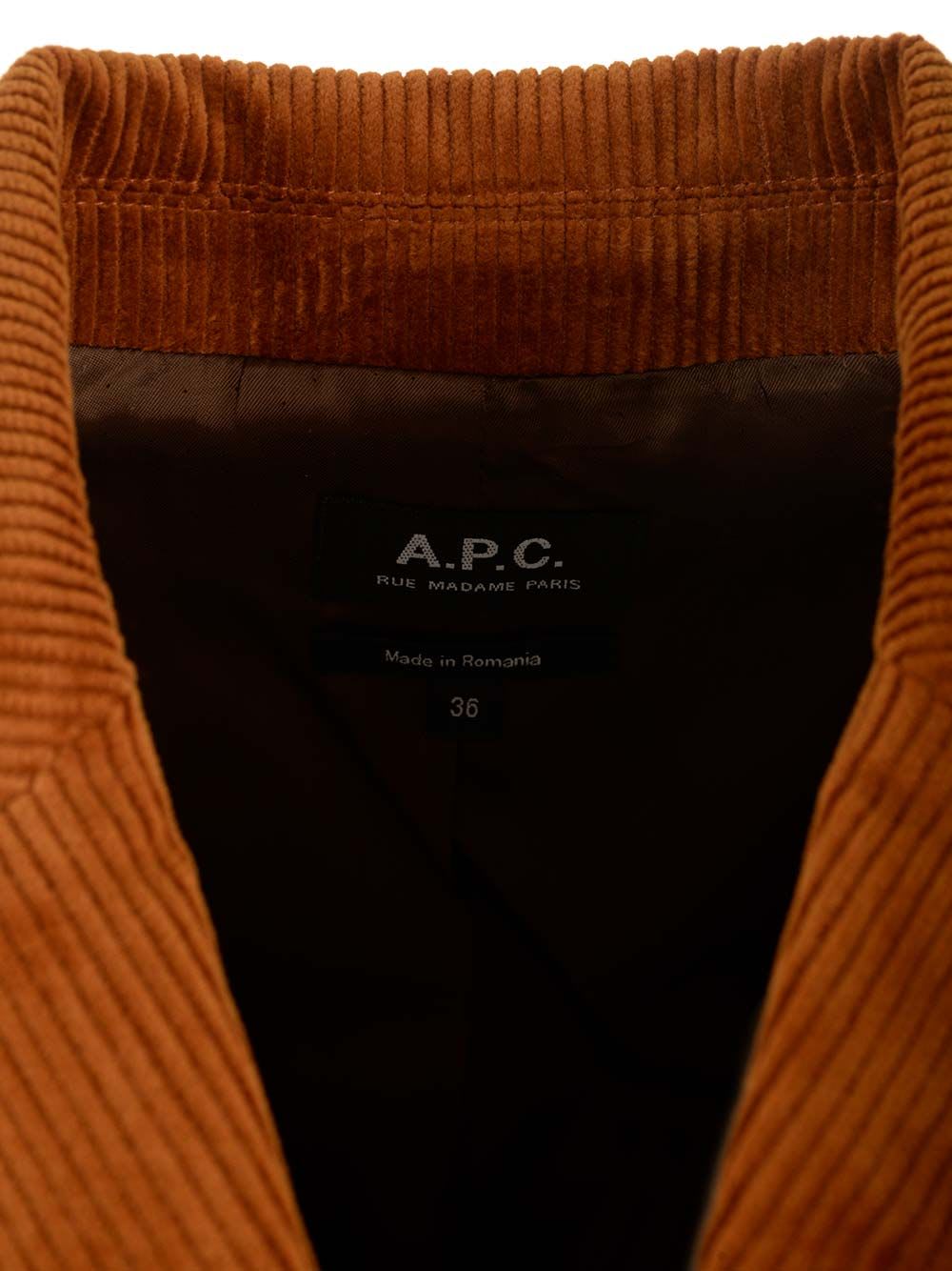 Shop Apc Double-breasted Jacket In Brown