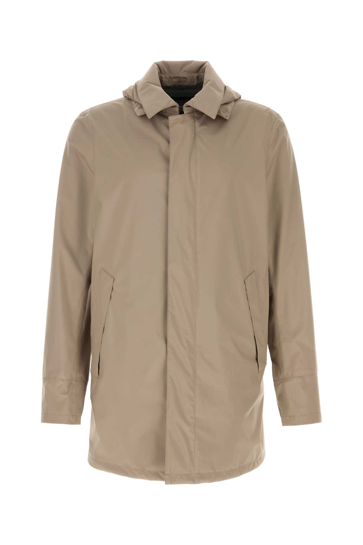 Herno Men Cappuccino Polyester Jacket In Gray
