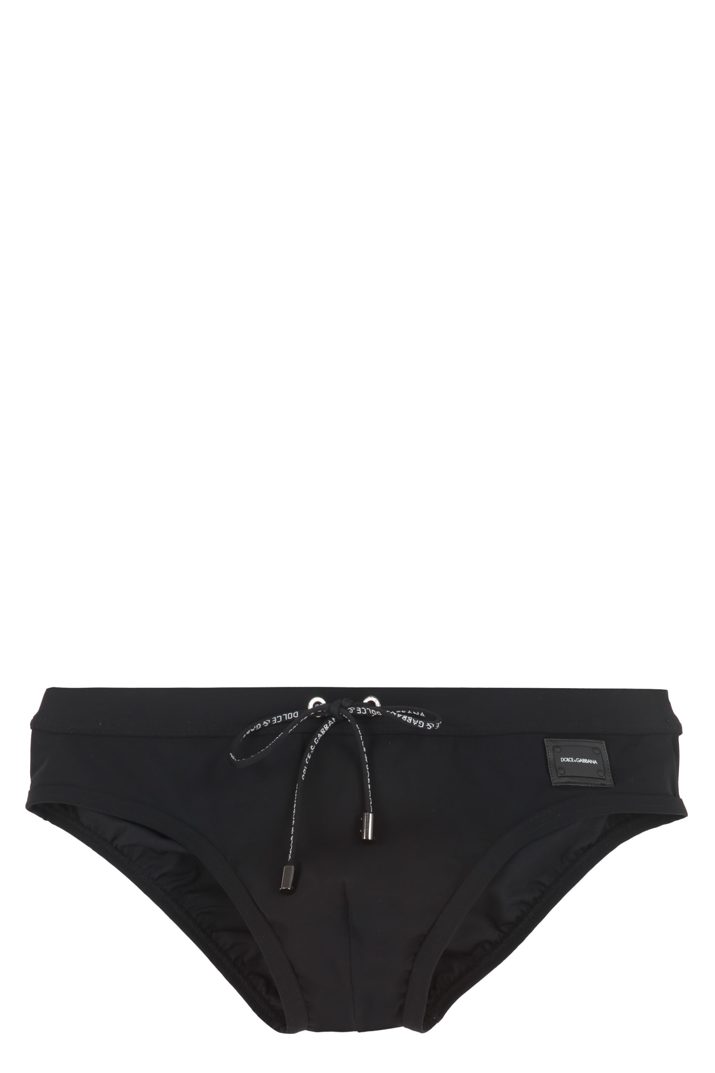 Dolce & Gabbana Logo Swim Briefs In Black